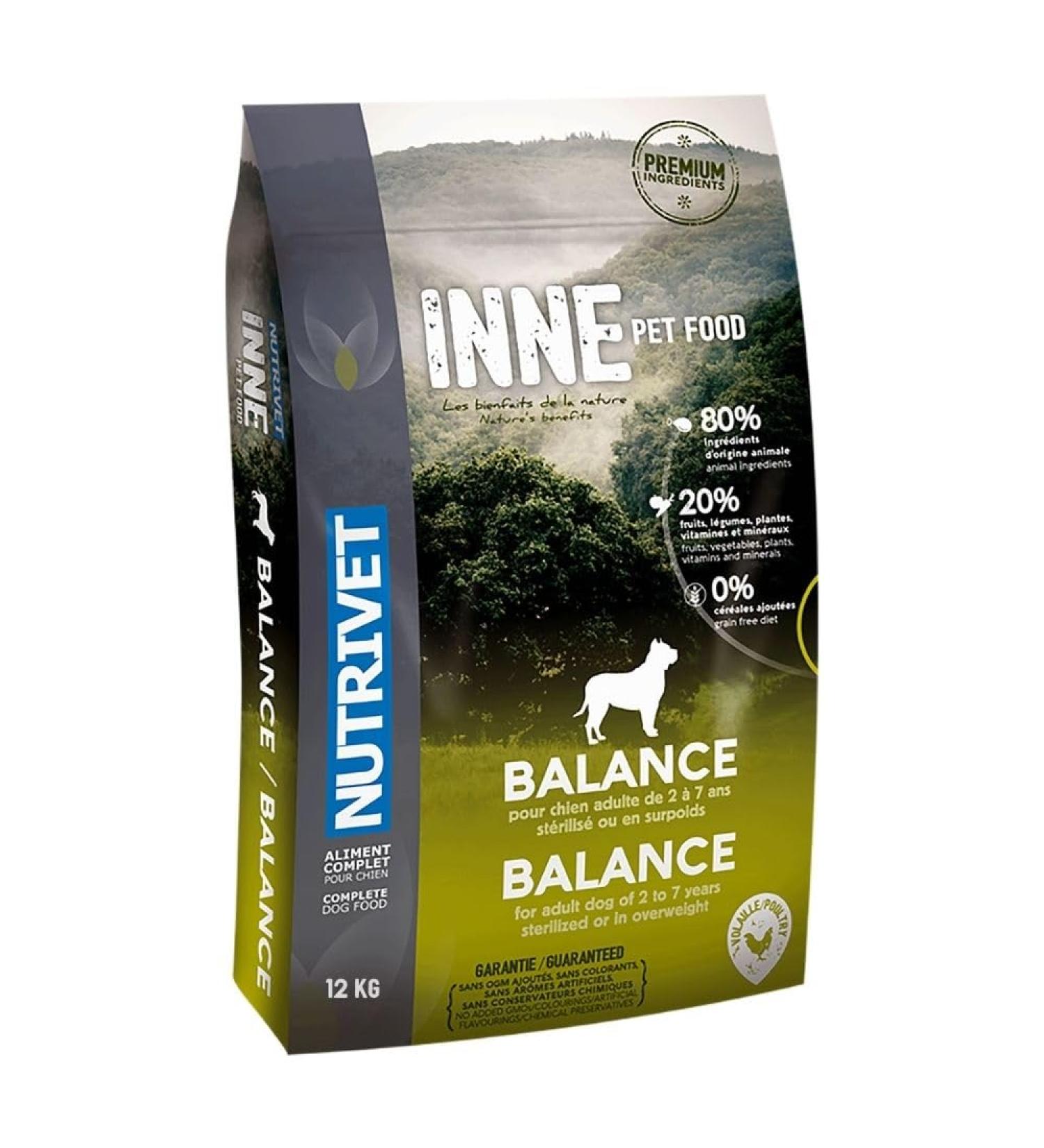 NUTRIVET - INNE Dog - Grain-free kibble - Sterilized or overweight adult dog - Poultry - 80% ingredients of animal origin - 12 kg - Buy Online on GoSupps.com