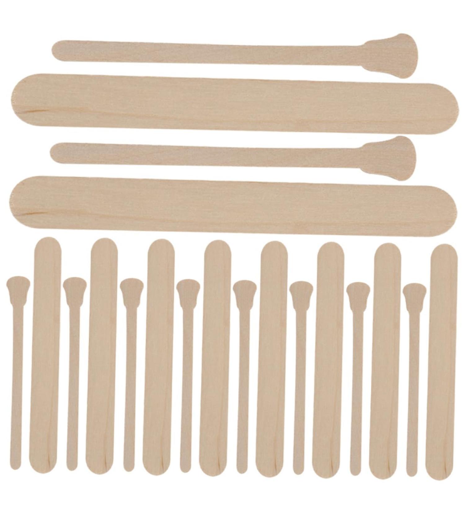 Magiclulu Waxed Wooden Sticks - 100 Pack Hair Removal Spatula & Kids Tinker Set | Practical Wax Applicator for Home Use - Buy Online on GoSupps.com
