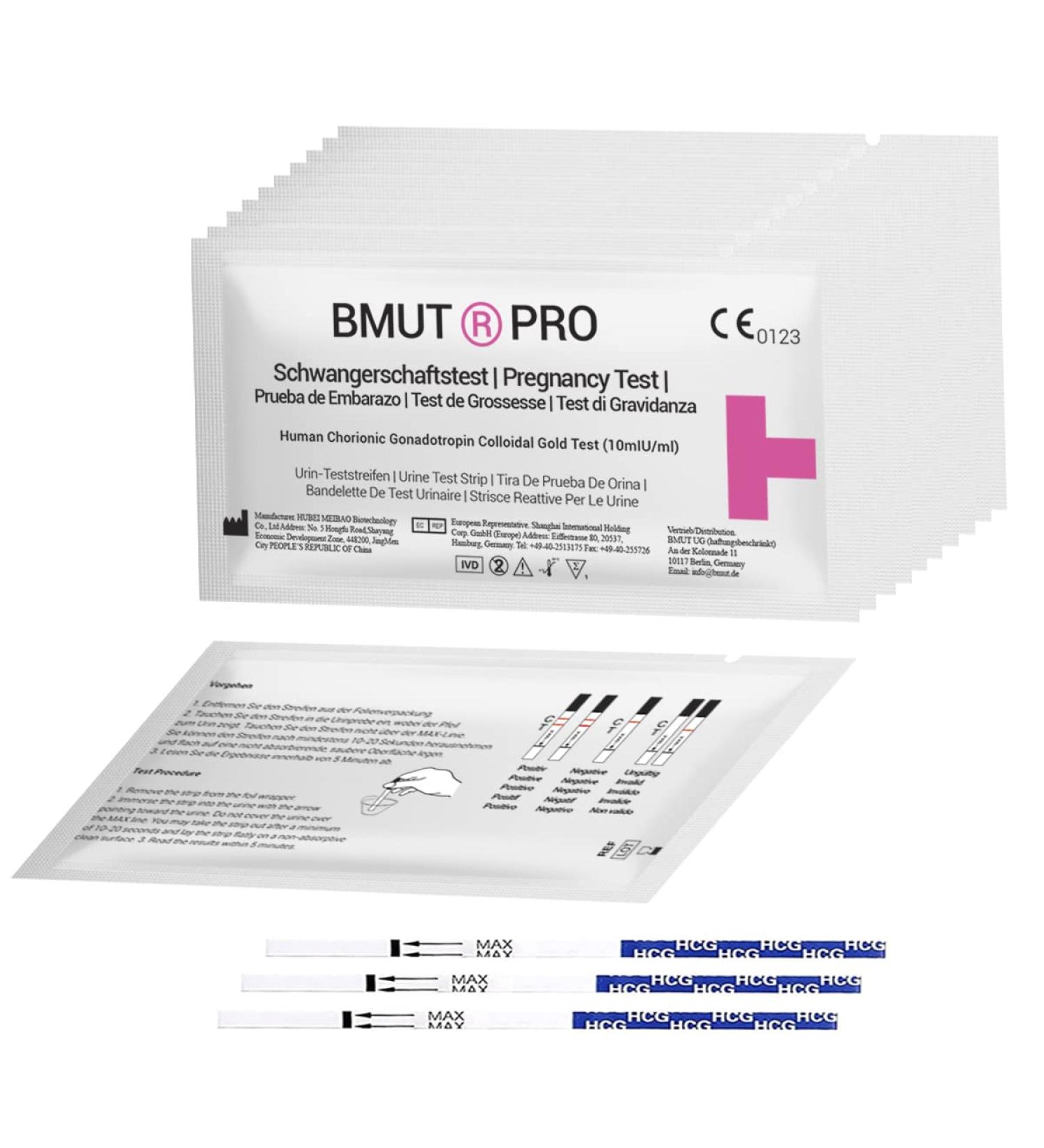 10x Ultra-Sensitive Pregnancy Test Strips - HCG 10MIU/ML - Early Detection - 10 Pack - Buy Online on GoSupps.com