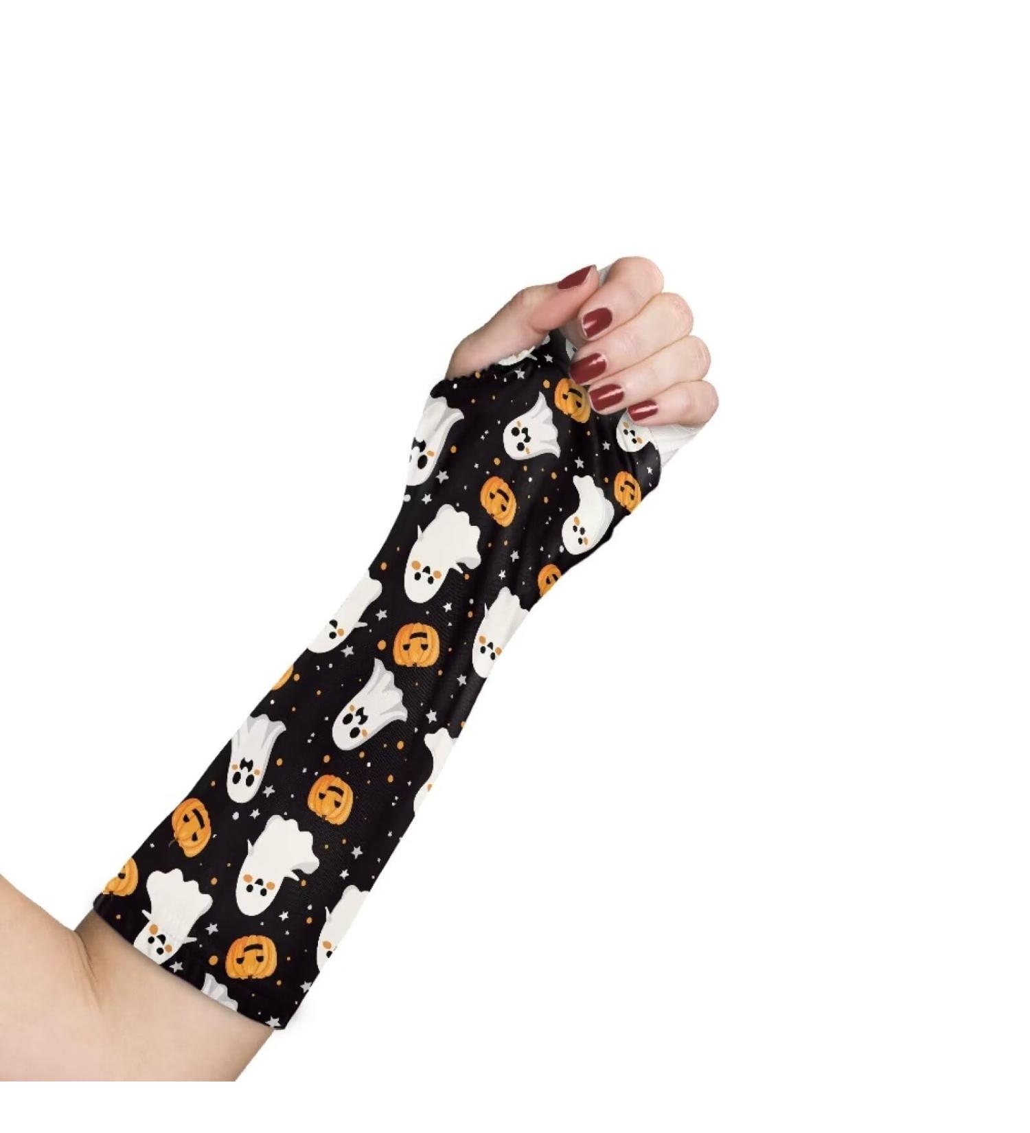 Soft & Comfortable Cast Shower Cover Arm - Reusable Protector for Adults & Kids | Halloween Ghost Pumpkin Design - Buy Online on GoSupps.com