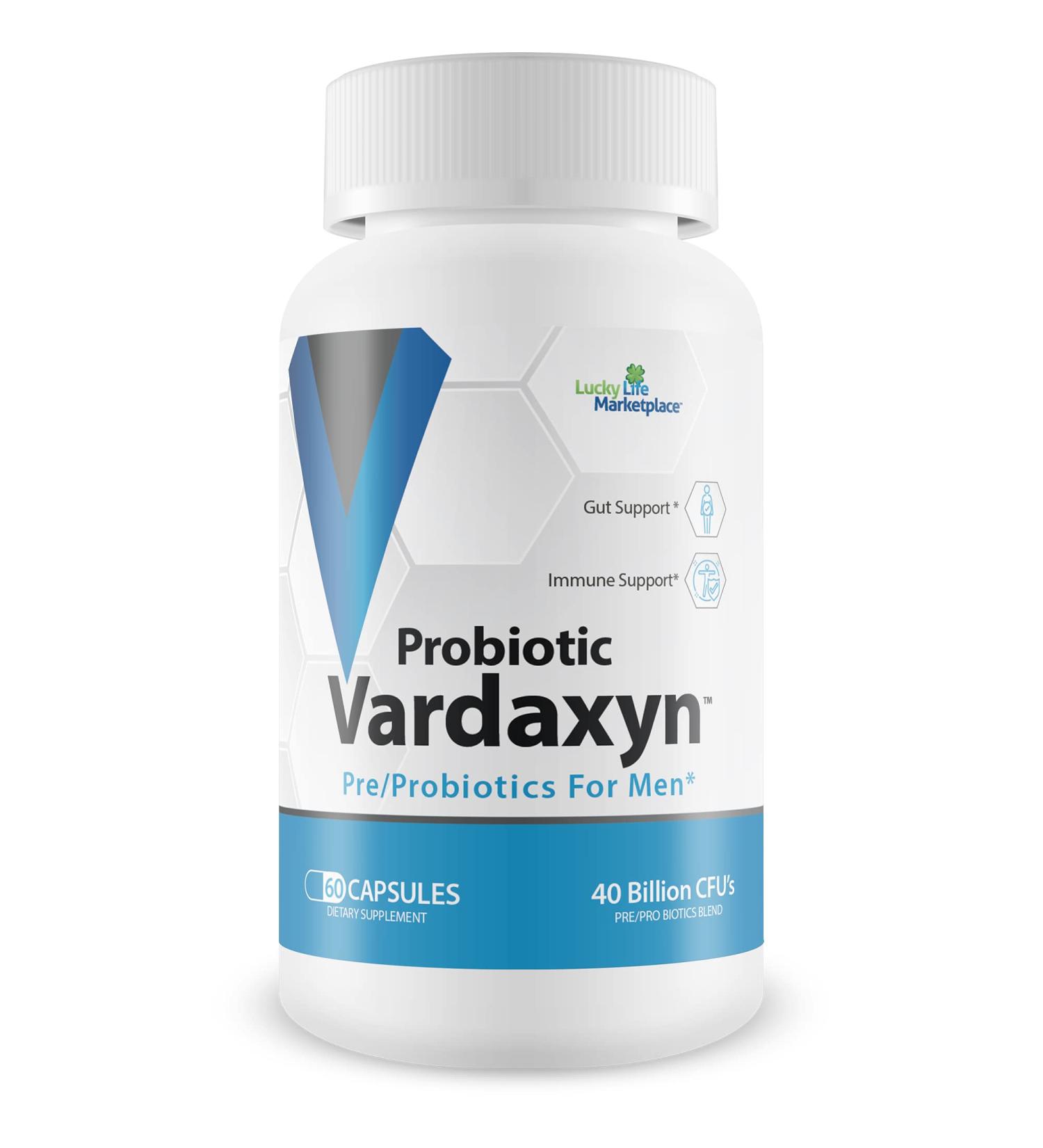 Probiotic Vardaxyn - Our Best Premium Male Formula - Pre/Probiotics for Men - Male Probiotic Formula to Support Male Health - Gut Health - Mood - Digestive Health - Immune Health - Buy Online on GoSupps.com