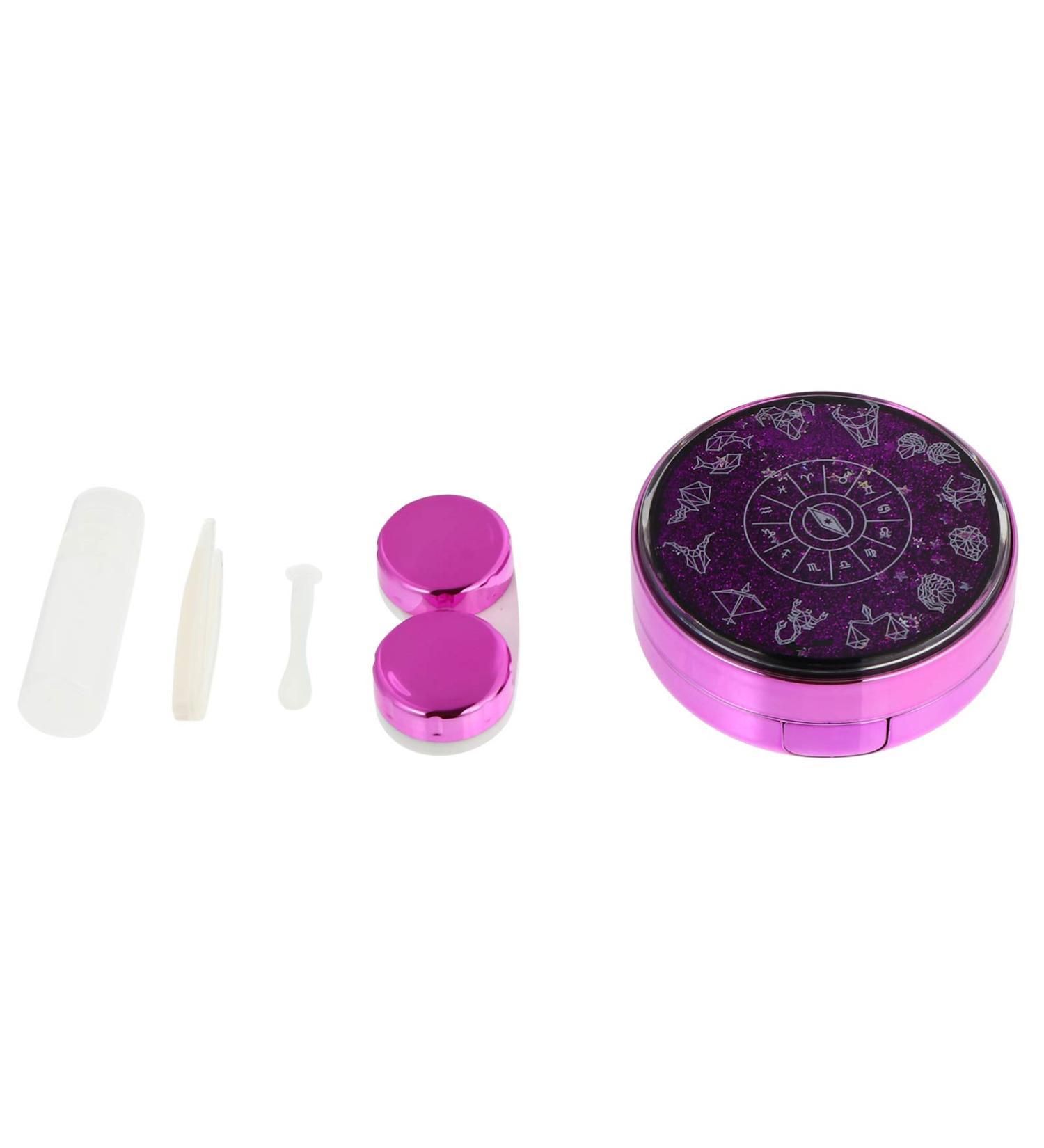 Exceart Portable Contact Lens Container - Travel Eye Case with Mirror | Invisible Violet & Purple Contact Cases - Buy Online on GoSupps.com
