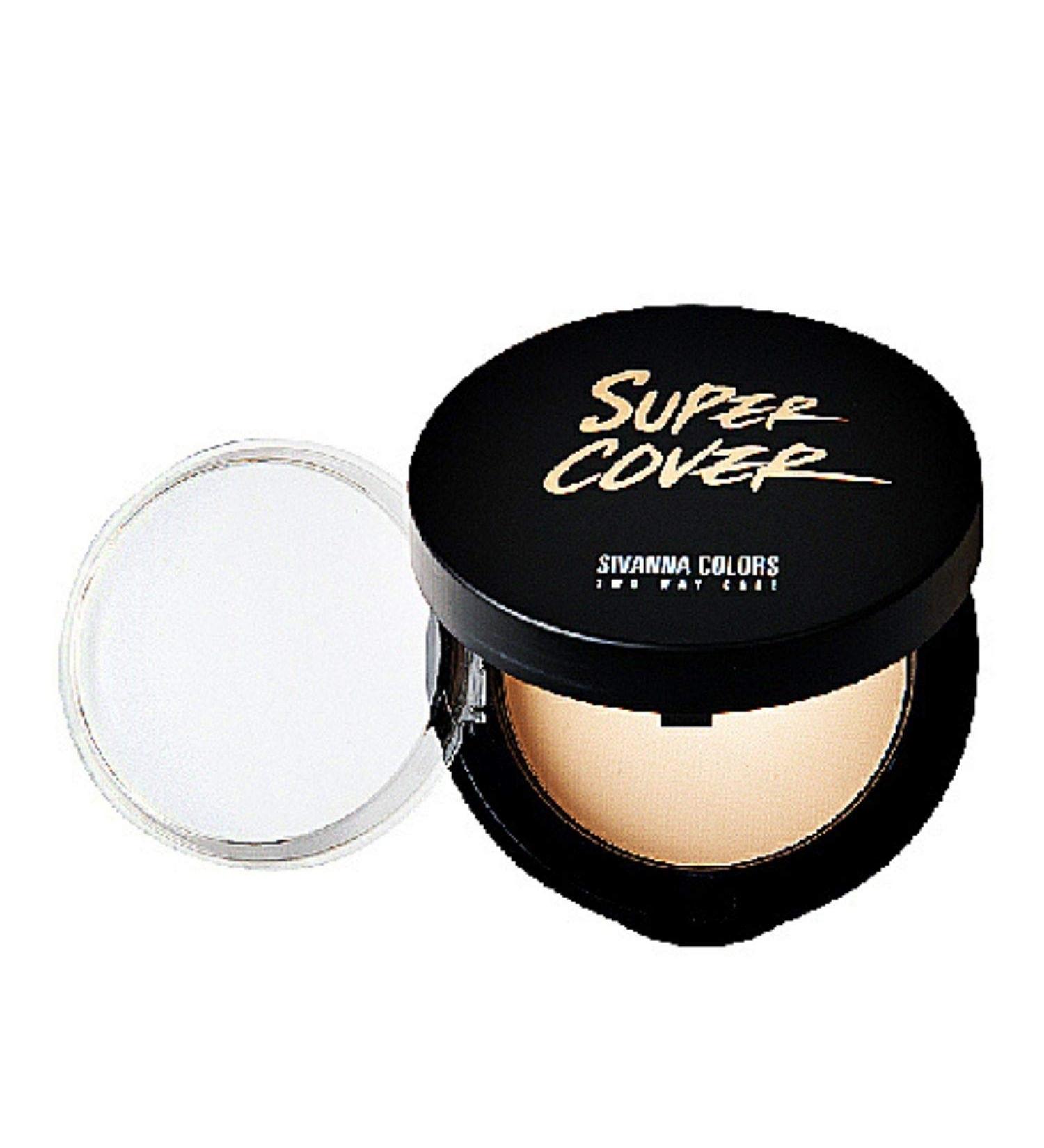 Sivanna Super Cover Two Way Compact Press Powder | Waterproof & Long-Lasting | Blurs Imperfections, Covers Dark Spots & Wrinkles | Oil-Control | 0.42 oz | No.1 Natural White - Buy Online on GoSupps.com