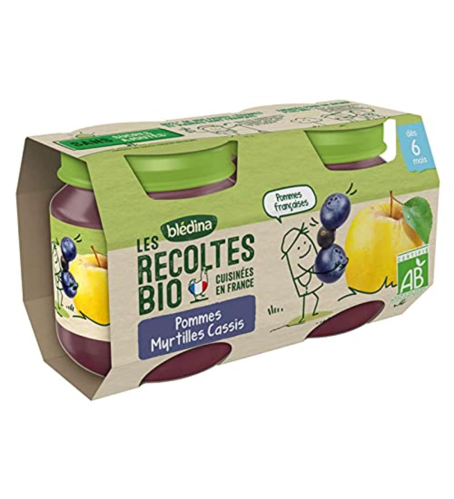 Fruit puree in small jar - From 6 months - Apple blueberry blackcurrant - Organic - 2x130g