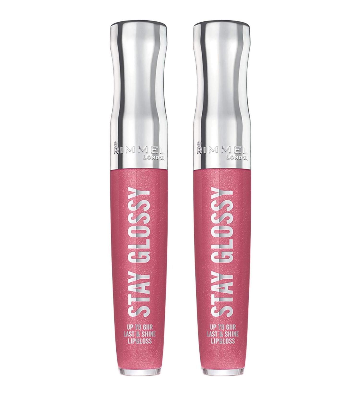 Rimmel Stay Glossy 6HR Lip Gloss - Stay My Rose 0.18 Fl Oz (Pack of 2) - Buy Online on GoSupps.com