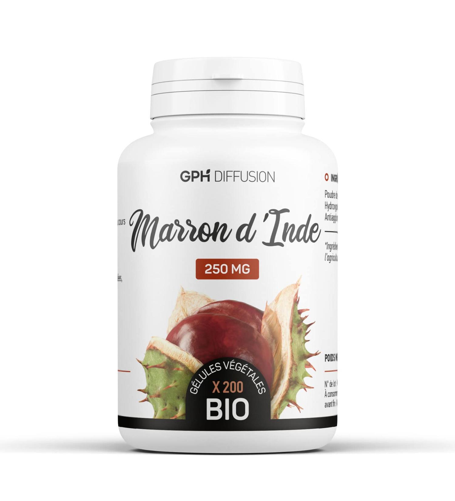 Organic horse chestnut 250mg - 200 vegetable capsules 250 mg - Buy Online on GoSupps.com