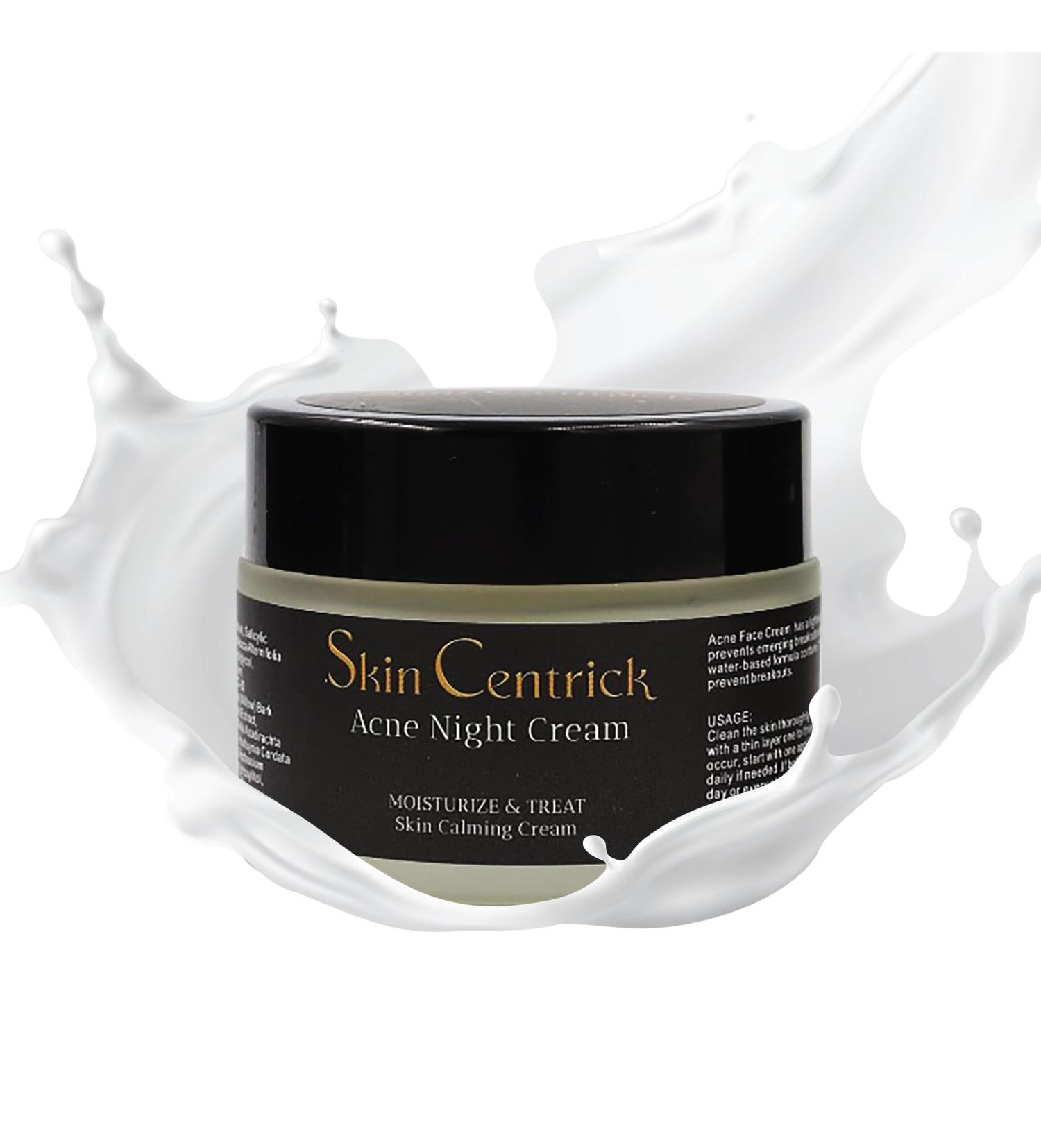 Acne Night Cream | Water-Based Moisturizer for Acne-Prone Skin | 1% Salicylic Acid & Soothing Tea Tree Oil - Shop Internationally - Buy Online on GoSupps.com
