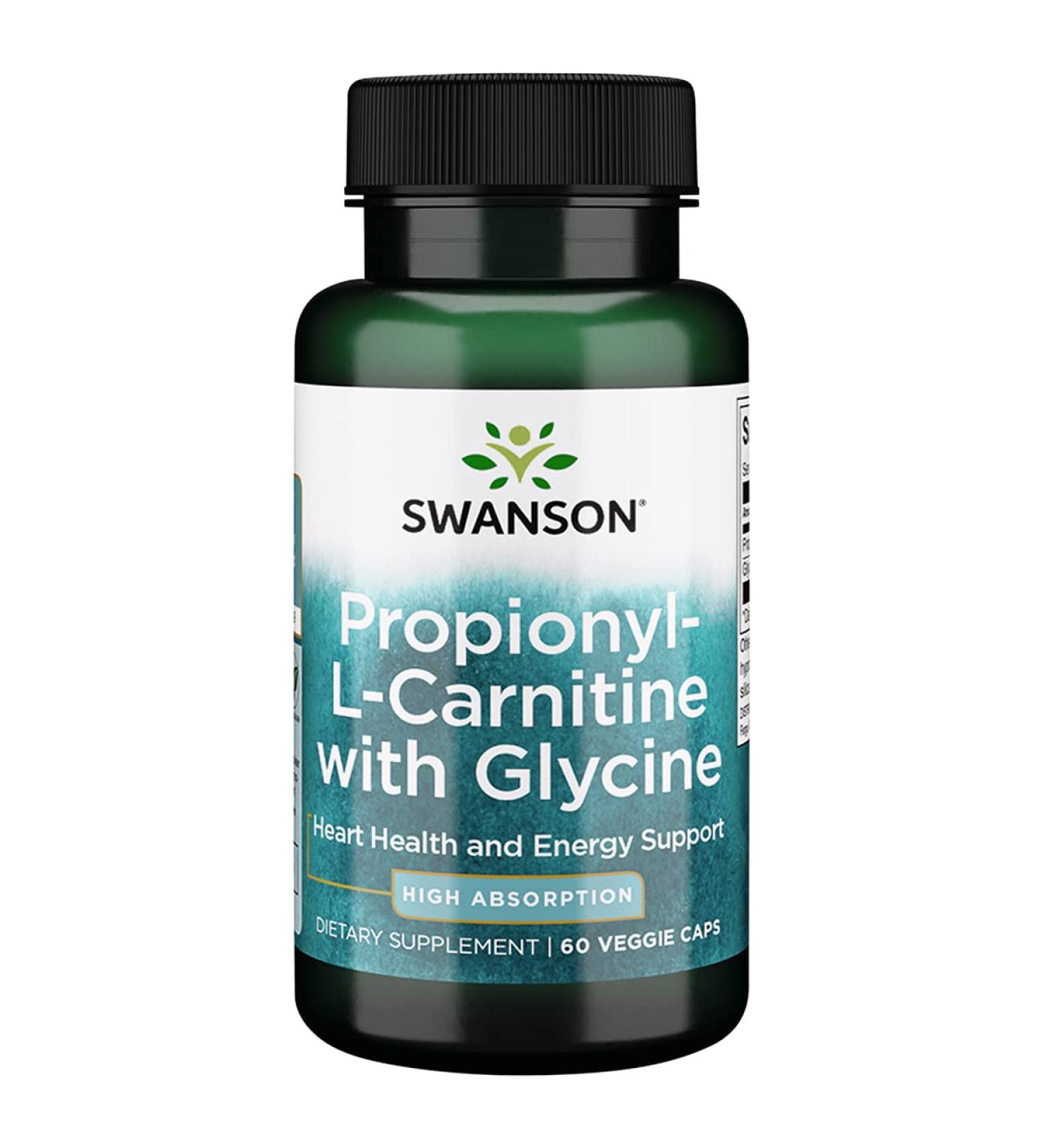 Swanson Propionyl L-Carnitine with Glycine - Heart Health & Energy Support - 60 Veggie Capsules - Buy Online on GoSupps.com