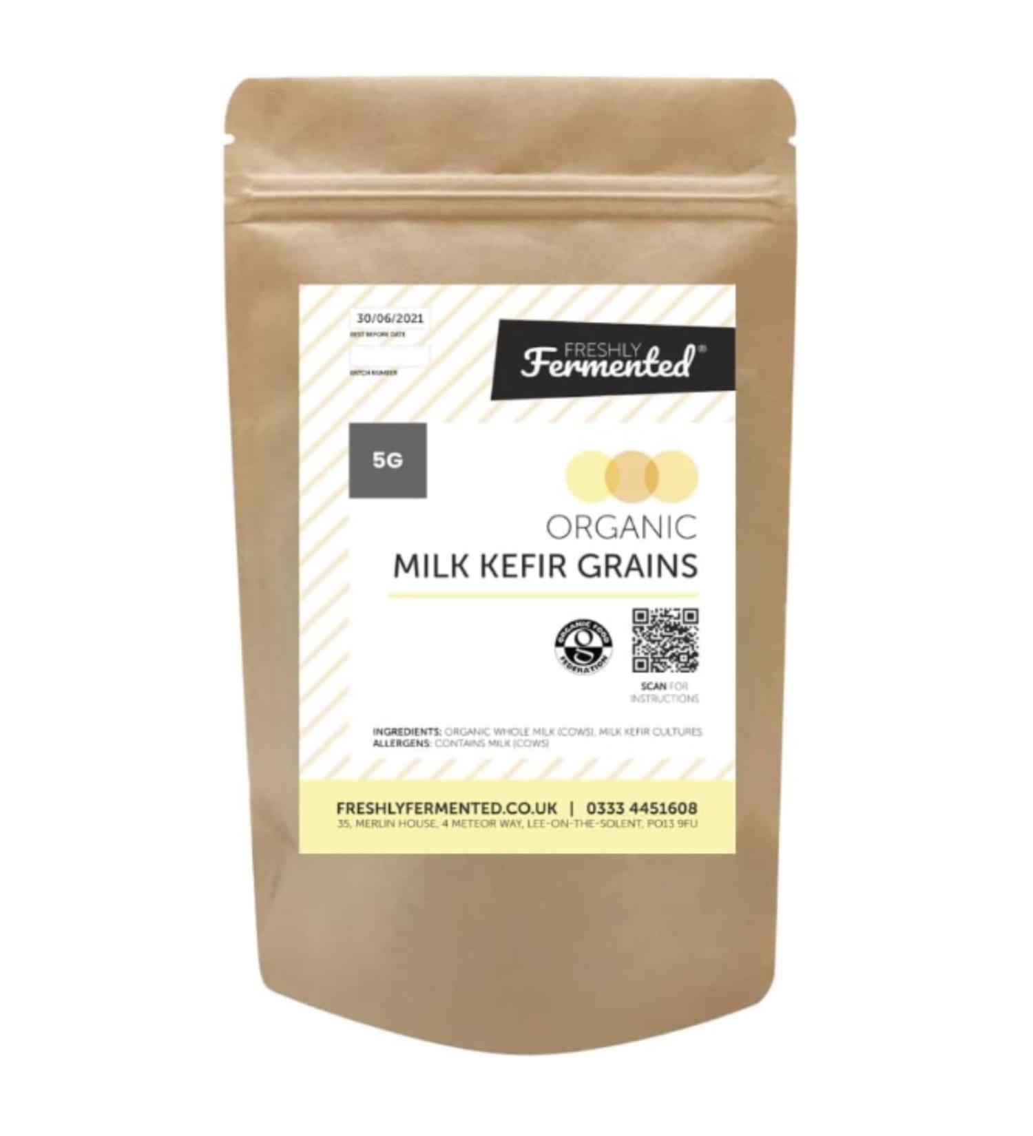 Freshly Fermented - Certified Organic Milk Kefir Grains (5g) - Buy Online on GoSupps.com