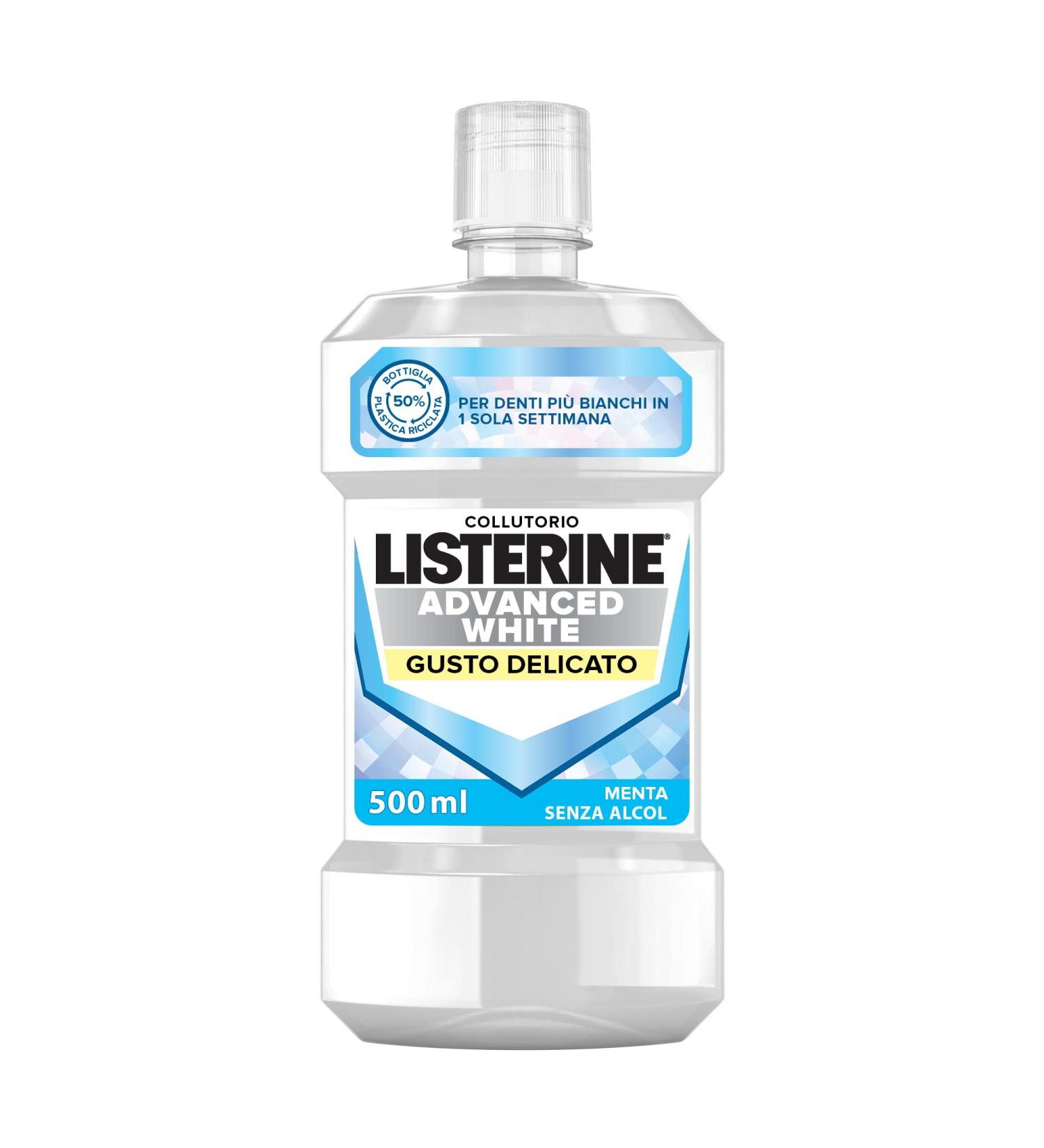 LISTERINE Advanced White Mouthwash 500ml Delicate Taste for Effective Oral Care | International Shipping - Buy Online on GoSupps.com