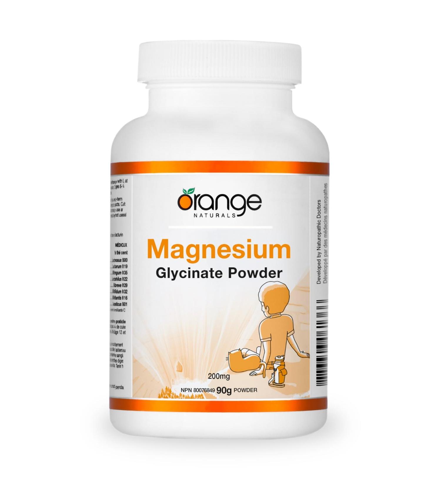 Orange Naturals - Magnesium Glycinate Powder 200mg 90g - Magnesium Bisglycinate Supplements for Men and Women - Relaxation Sleep Support Pressure Relief Healthy Bones Healthy Teeth & Muscle Function 90 g (Pack of 1) 200 mg - Buy Online on GoSupps.com