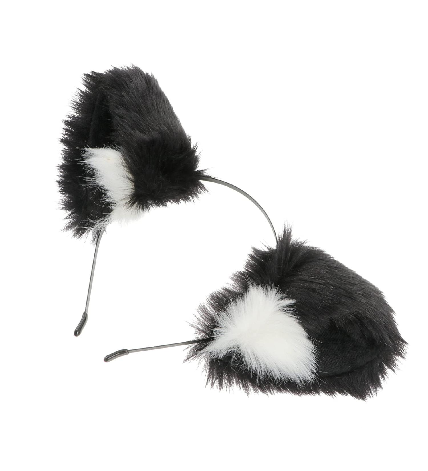 Lurrose Wolf Ear Headband Fur Cat Ear Hair Hoop Fox Hairband Plush Ears Headband Animal Cosplay Party Costume Accessories Color 1 - Buy Online on GoSupps.com