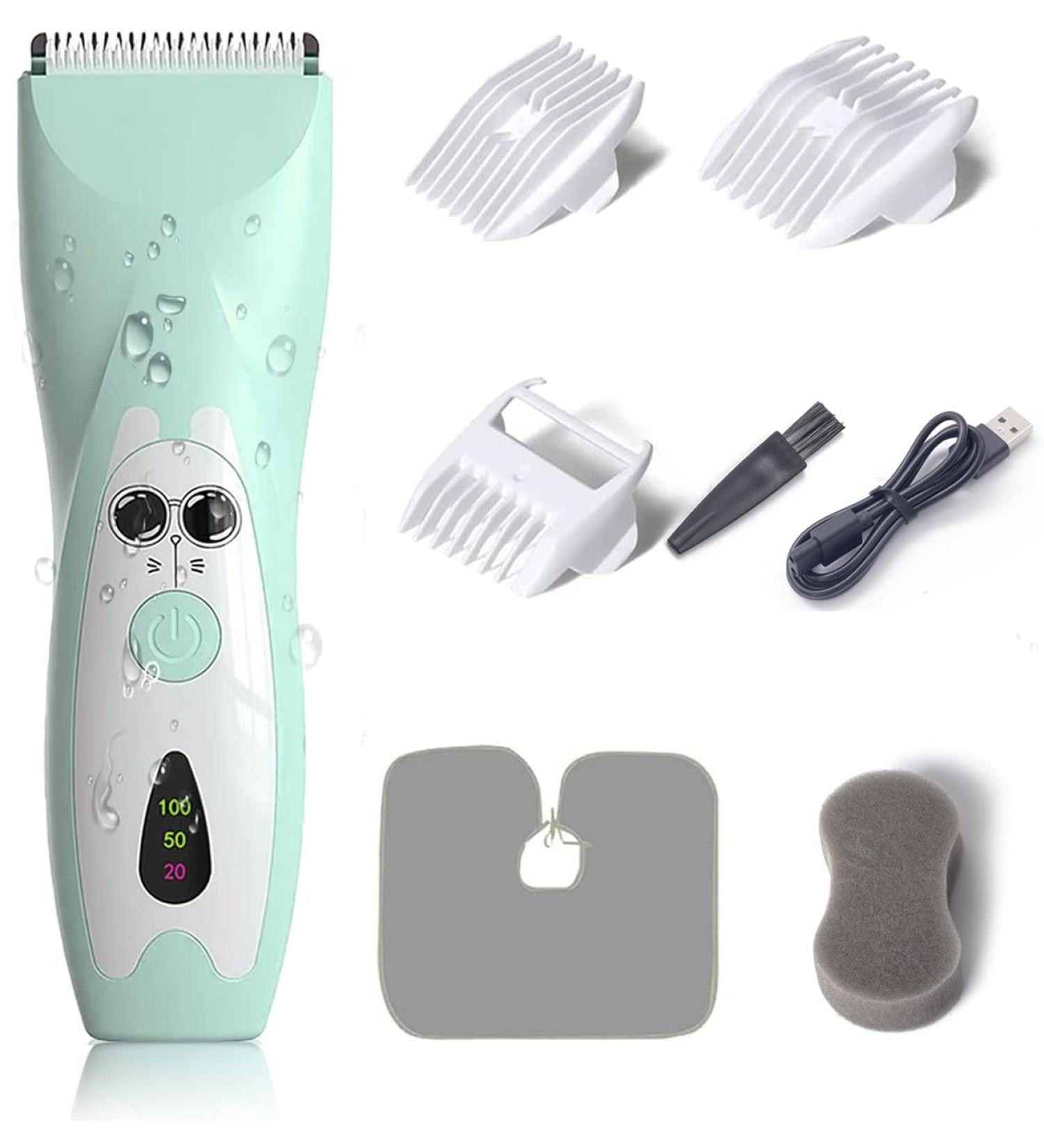 LANMODA Baby Hair Clippers - Ultra-Quiet Trimmer for Toddler & Children | Waterproof, Rechargeable Haircut Kit for Kids & Women - Green - Buy Online on GoSupps.com