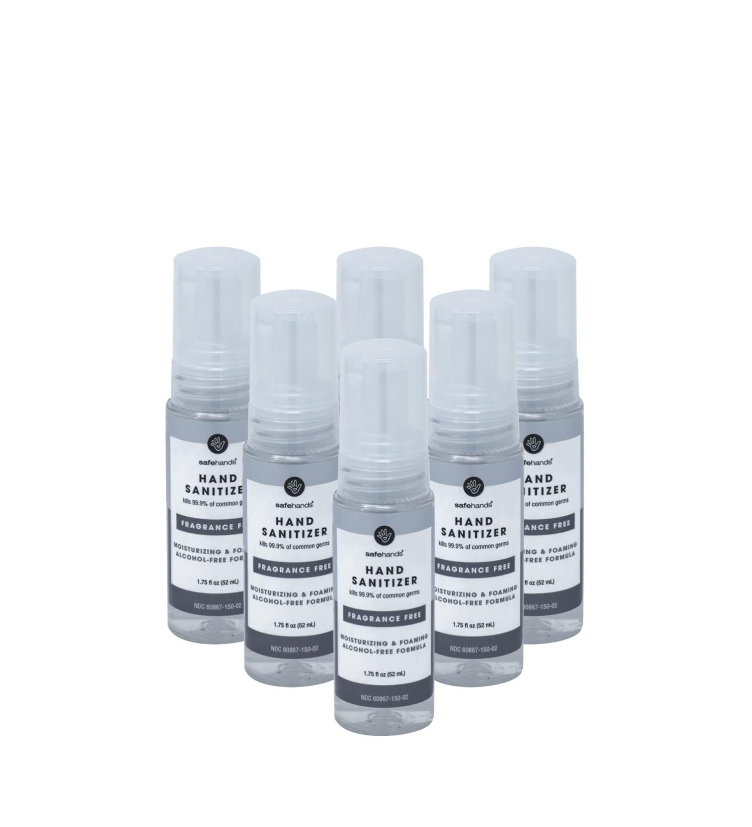 Alcohol-Free Foaming Hand Sanitizer 1.75oz Travel Size Pack of 6 | Made in USA | Fragrance-Free, Moisturizing Formula - Buy Online on GoSupps.com