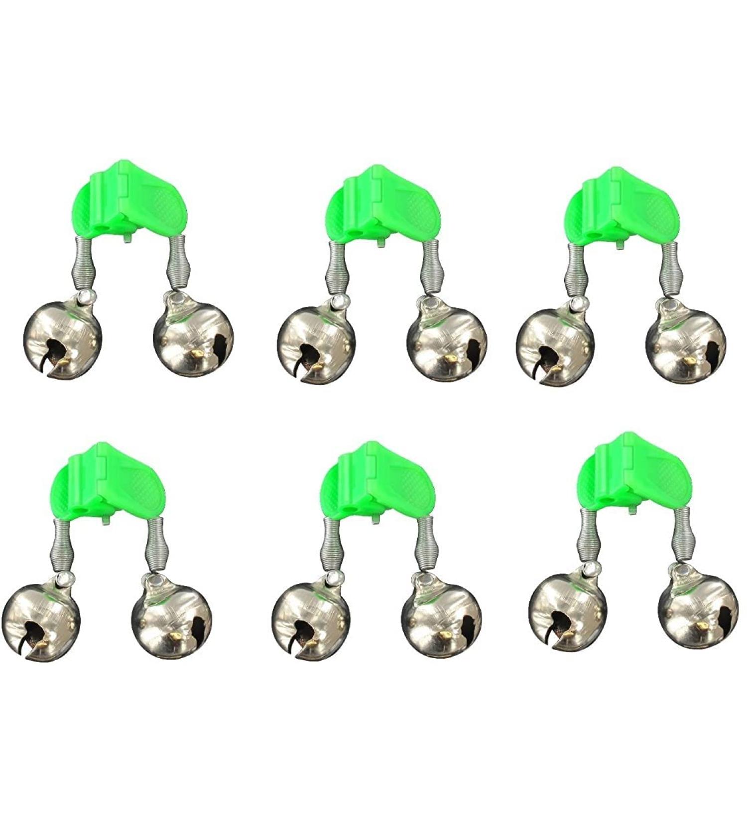 Set: 6 eel bells bite indicators catfish bite indicators with glow stick holder + free Petri Heil! sticker