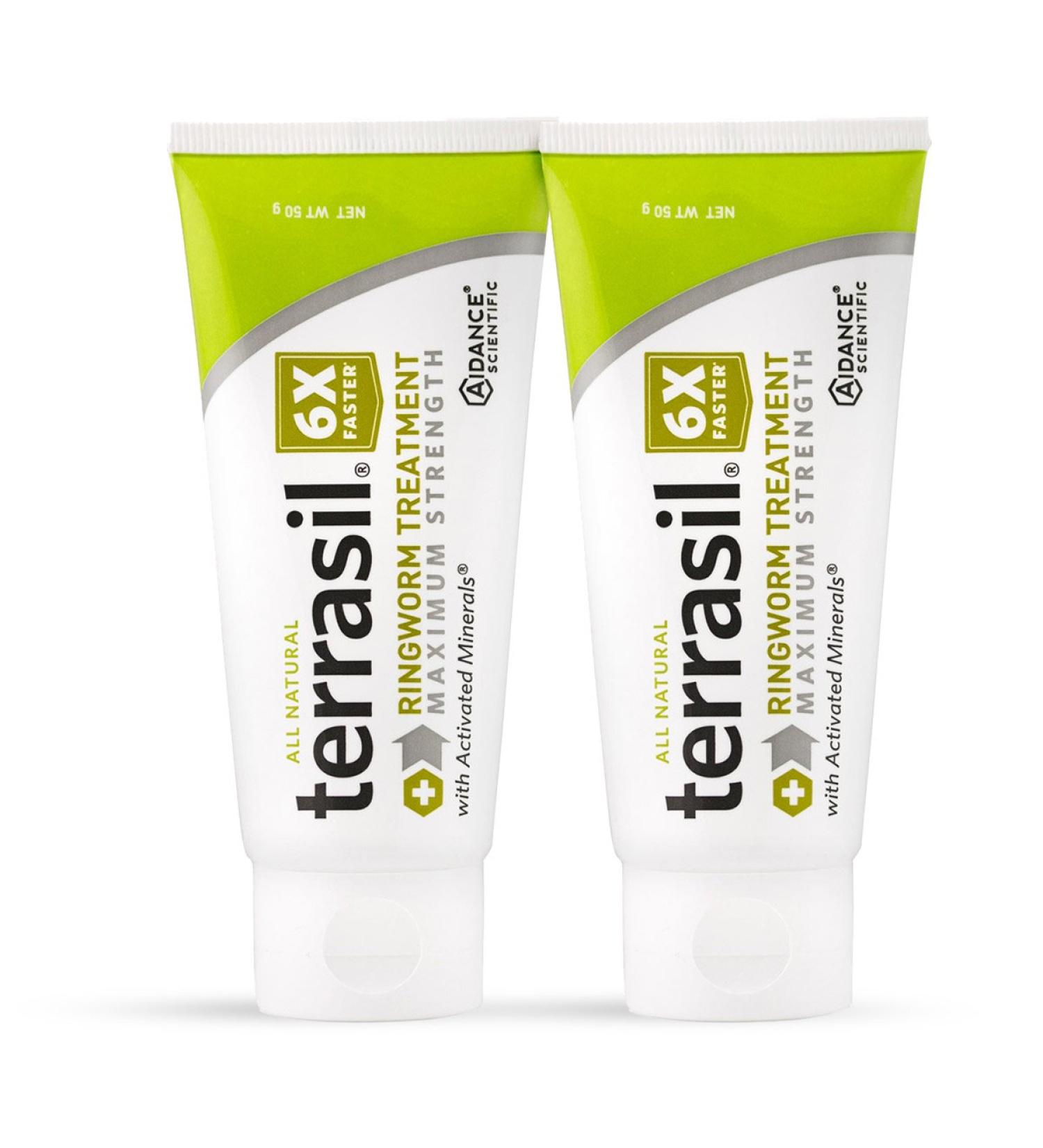 terrasil Ringworm Treatment MAX - 6X Faster Doctor Recommended All-Natural Anti-Fungal Ointment for itching Burning Pain Inflammation & Irritation from fungal Infection - (50 Gram Tube Max 2 Pack)