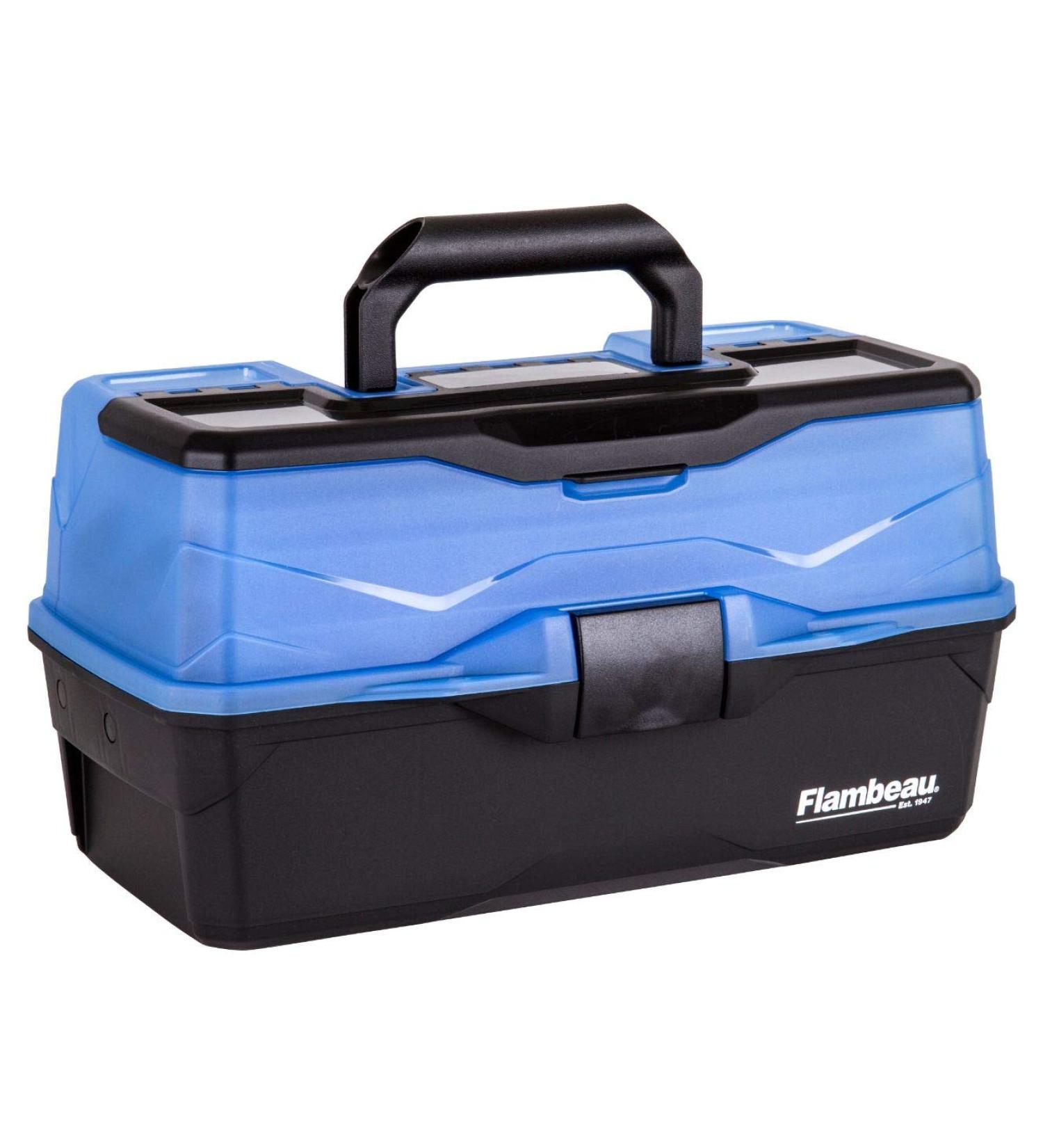 Flambeau Outdoors 6383FB 3-Tray Classic Tackle Box - Portable Organizer Frost Blue/Black - Buy Online on GoSupps.com