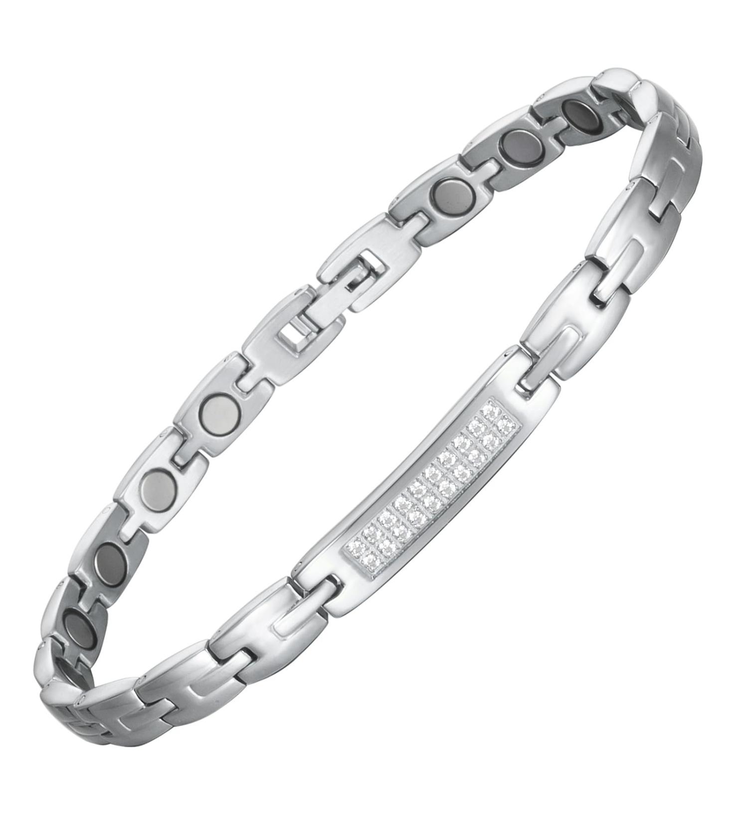 EnerCoppeX Magnetic Ankle Bracelet for Women Stainless Steel Lymph Detox Anklet 3500 Gauss Effective Magnet (SAC-1234SDW) - Buy Online on GoSupps.com
