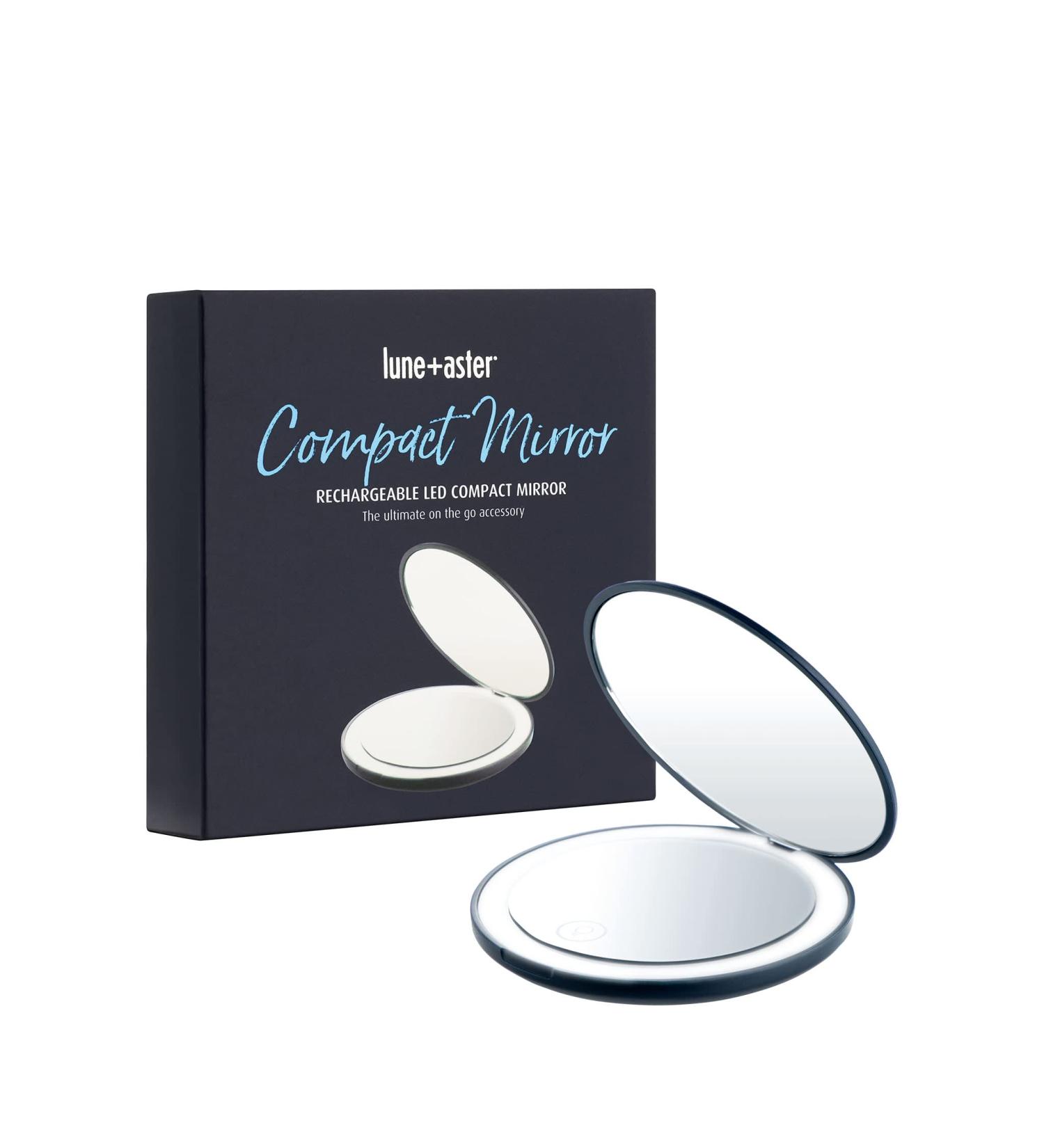 Lune+Aster Rechargeable LED Compact Mirror - Portable Beauty Essential for Jetsetters and On-the-Go Gals - Buy Online on GoSupps.com