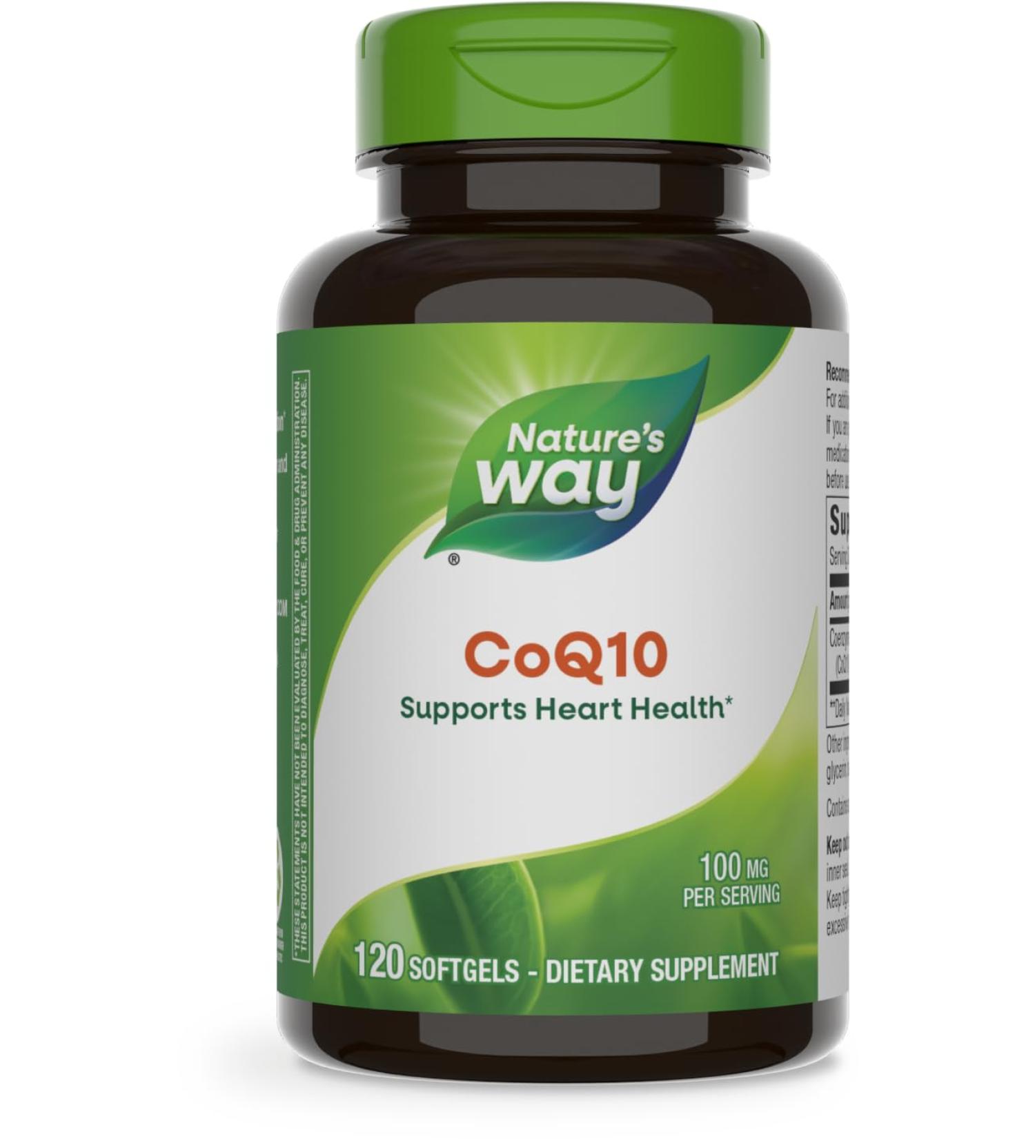 Nature's Way CoQ10 100 mg - Heart Health & Cellular Energy - 120 Softgels - Supports Vitality & Wellness - Buy Online on GoSupps.com
