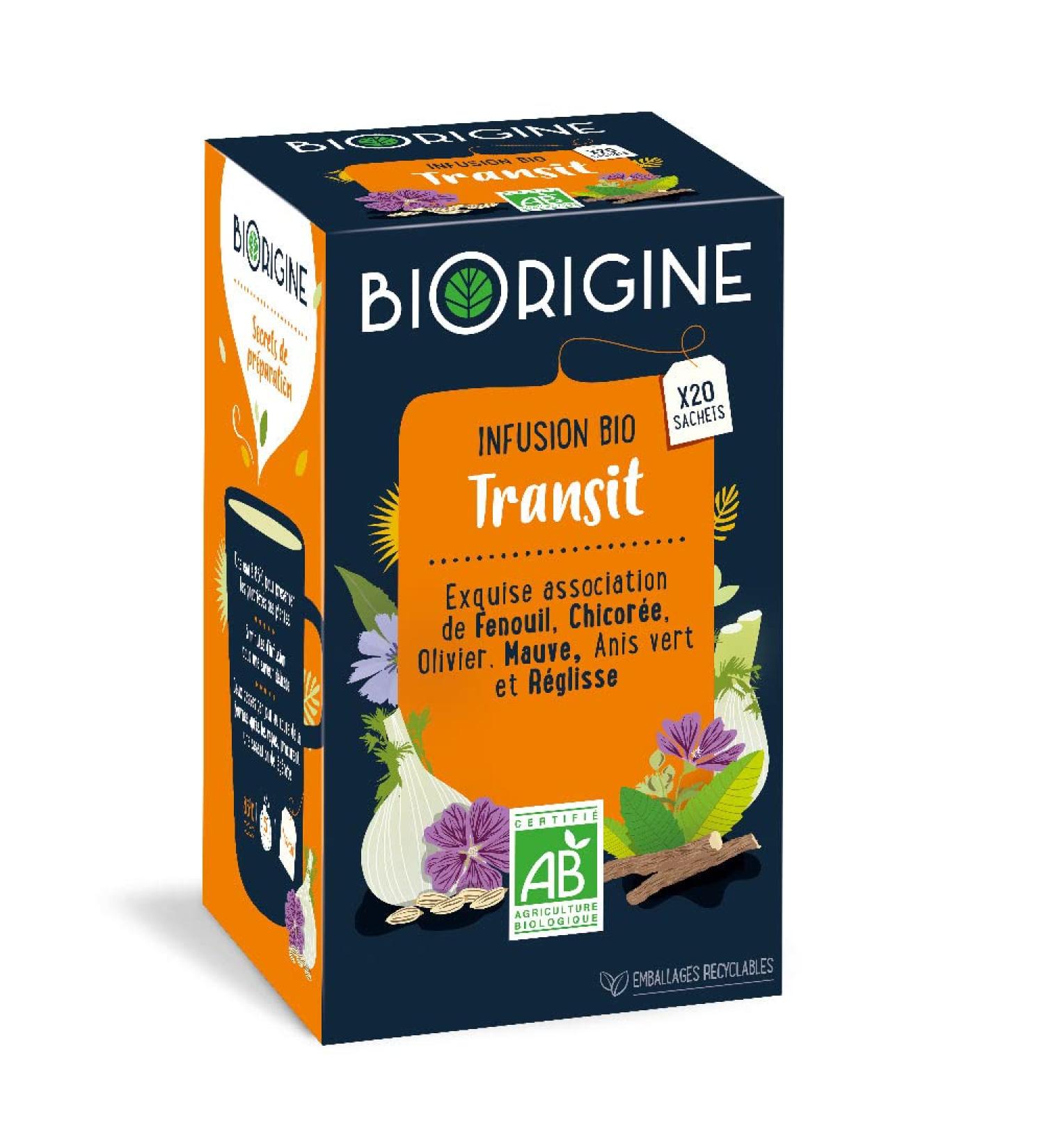 Biolane BiOrigine - Organic Transit Infusion - Naturally Sourced Ingredients - 20 Sachets