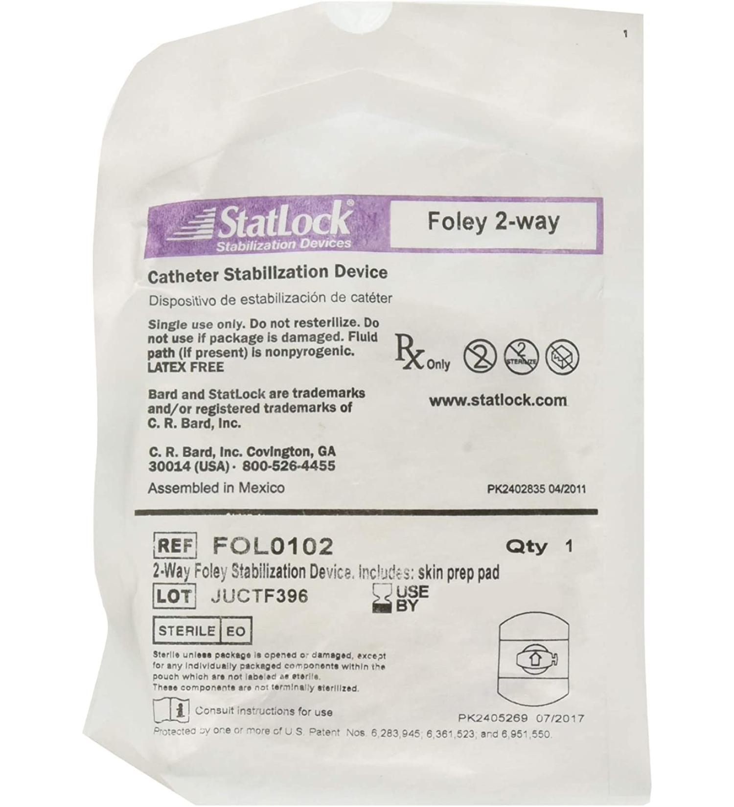 Cr Bard Statlock Foley Stabilization Device, Vntfol0102H, 1 Pound (Single Pack)