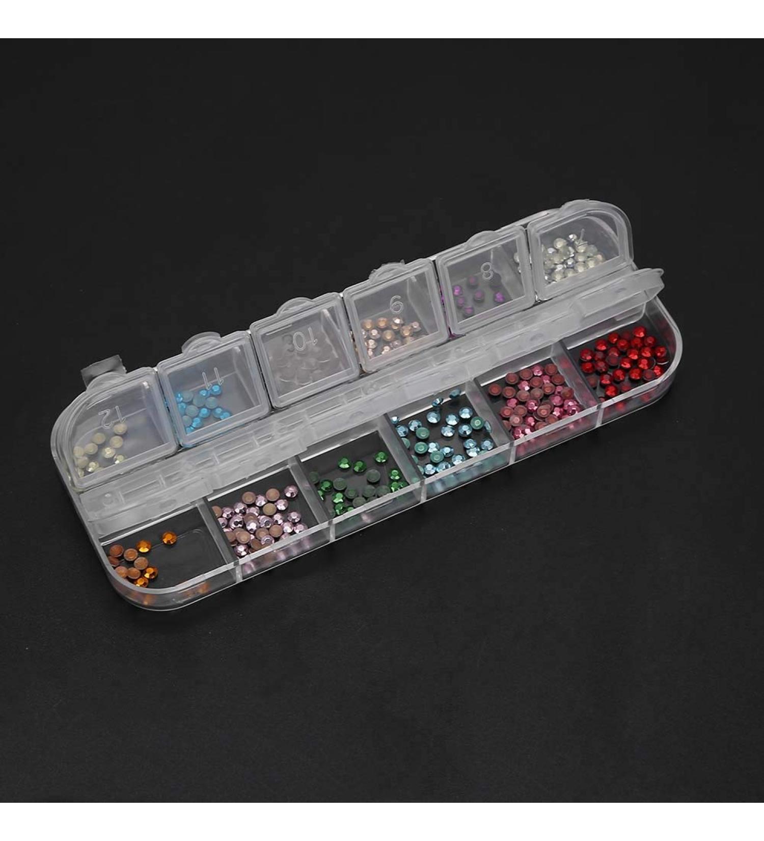 12 Models Nail Art Rhinestone Colorful Nail Decorations Shiny Nail Art Decors DIY Nail Rhinestones Glitter Rhinestones Nail Art Tools - Buy Online on GoSupps.com