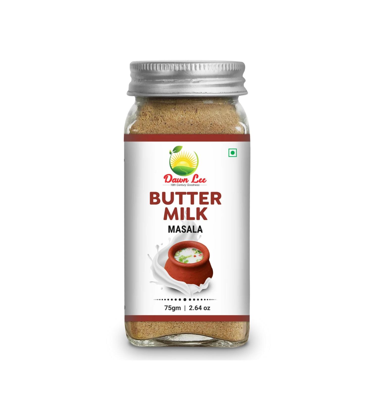 Dawn Lee Butter Milk Masala Indian Summer Hydrating Drink Blend of Natural Digestive Spices No White Sold Made with Desi Khand Buttermilk Masala Powder-75 Gram - Buy Online on GoSupps.com