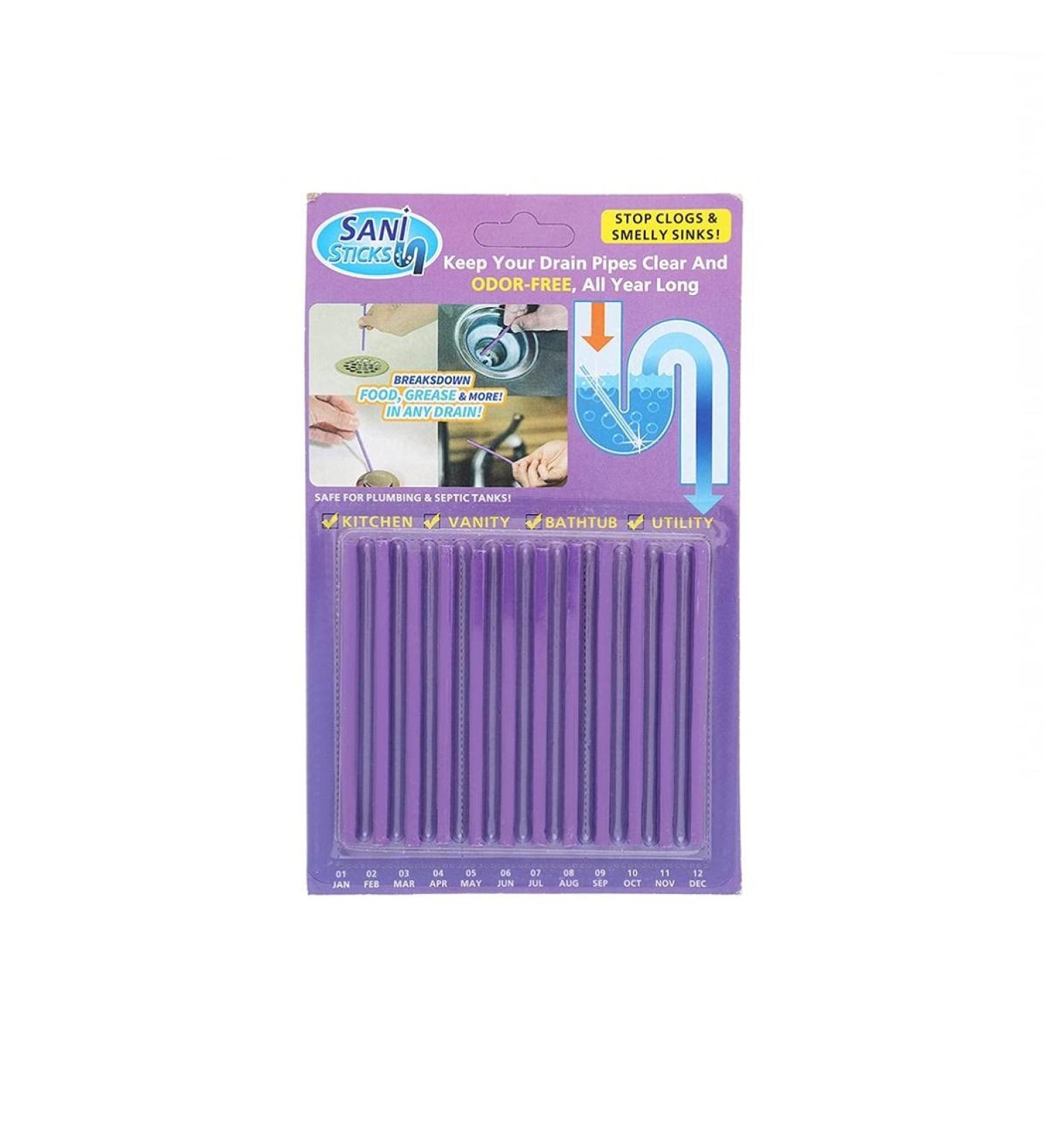 Drain Cleaner and Deodorizer Sticks Odor Killer and Drain Cleaning Solution - 12 Pack - Buy Online on GoSupps.com