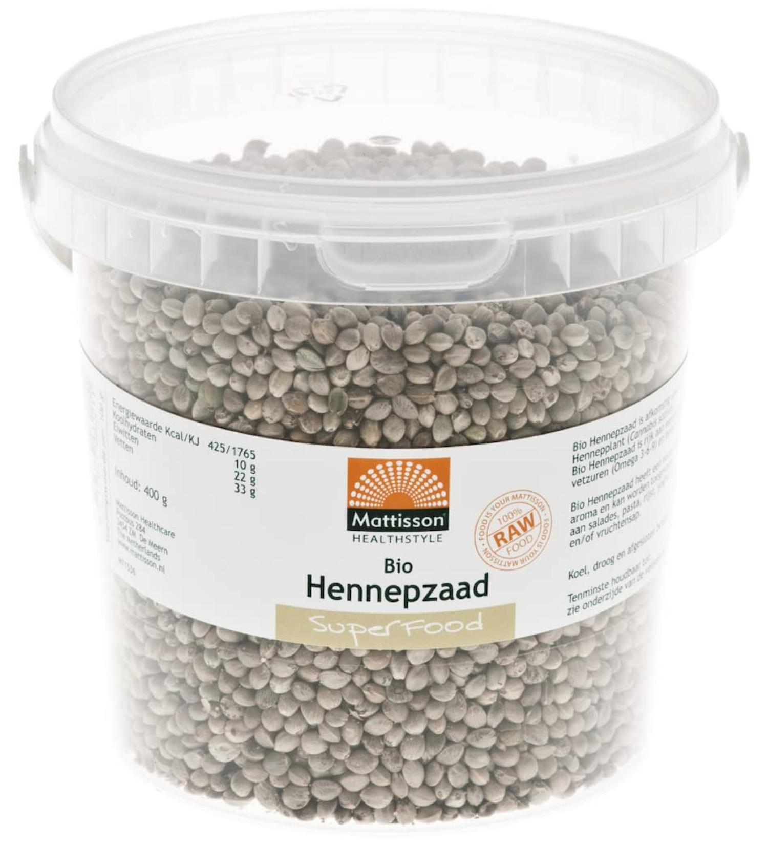 Unhulled organic hemp seeds - 400 g