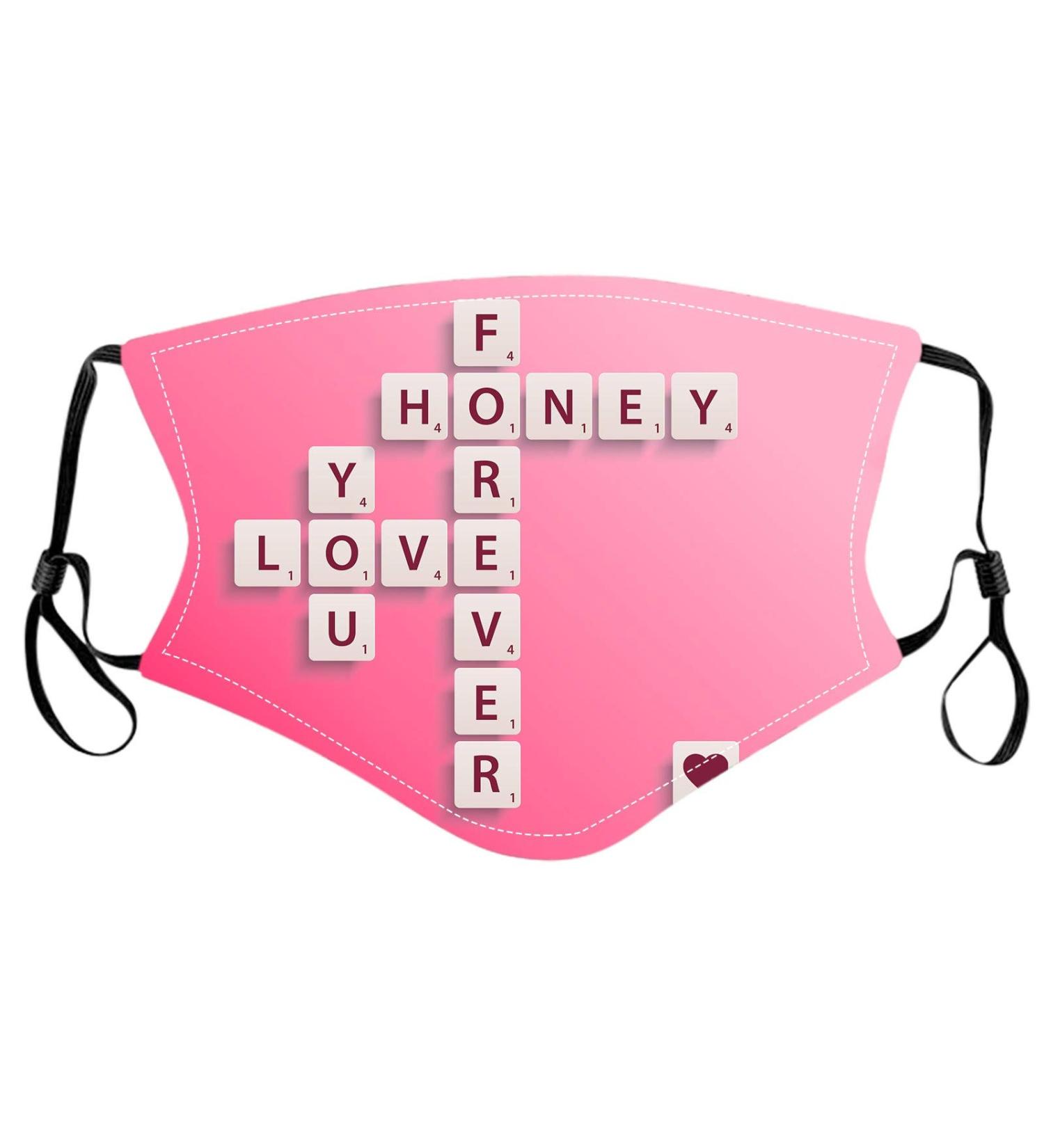 Comfortable Windproof mask Cute Sweet Heart Shapes On Blurry Background Romantic Love Valentines Day Printed Facial decorations for adult - Buy Online on GoSupps.com