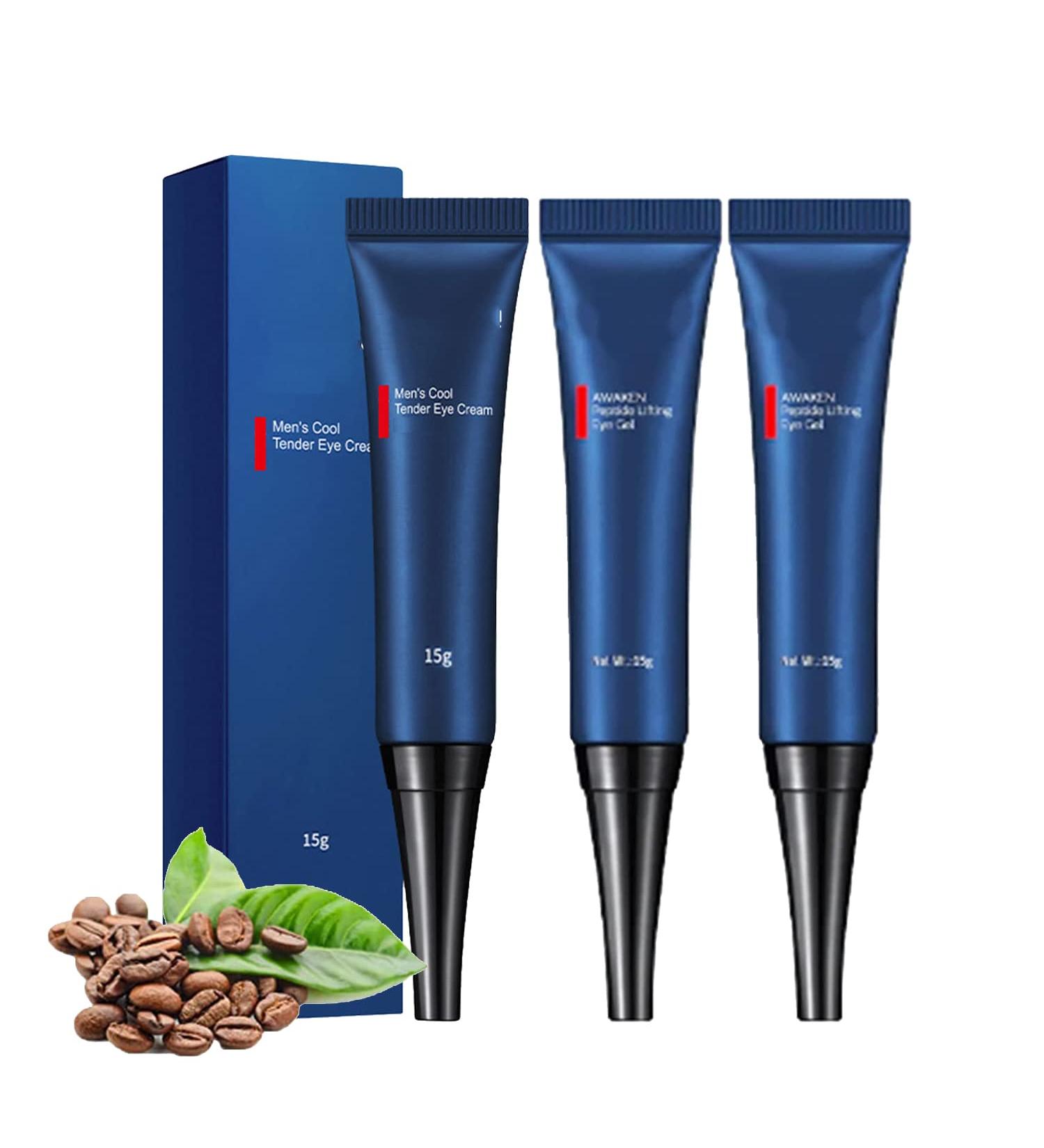 DERMA+ Firm Peptide Eye Gel Set for Men | Anti-Aging & Depuffing | 2023 New Formula | Moisturizing Cream | 3PCS Pack - Buy Online on GoSupps.com
