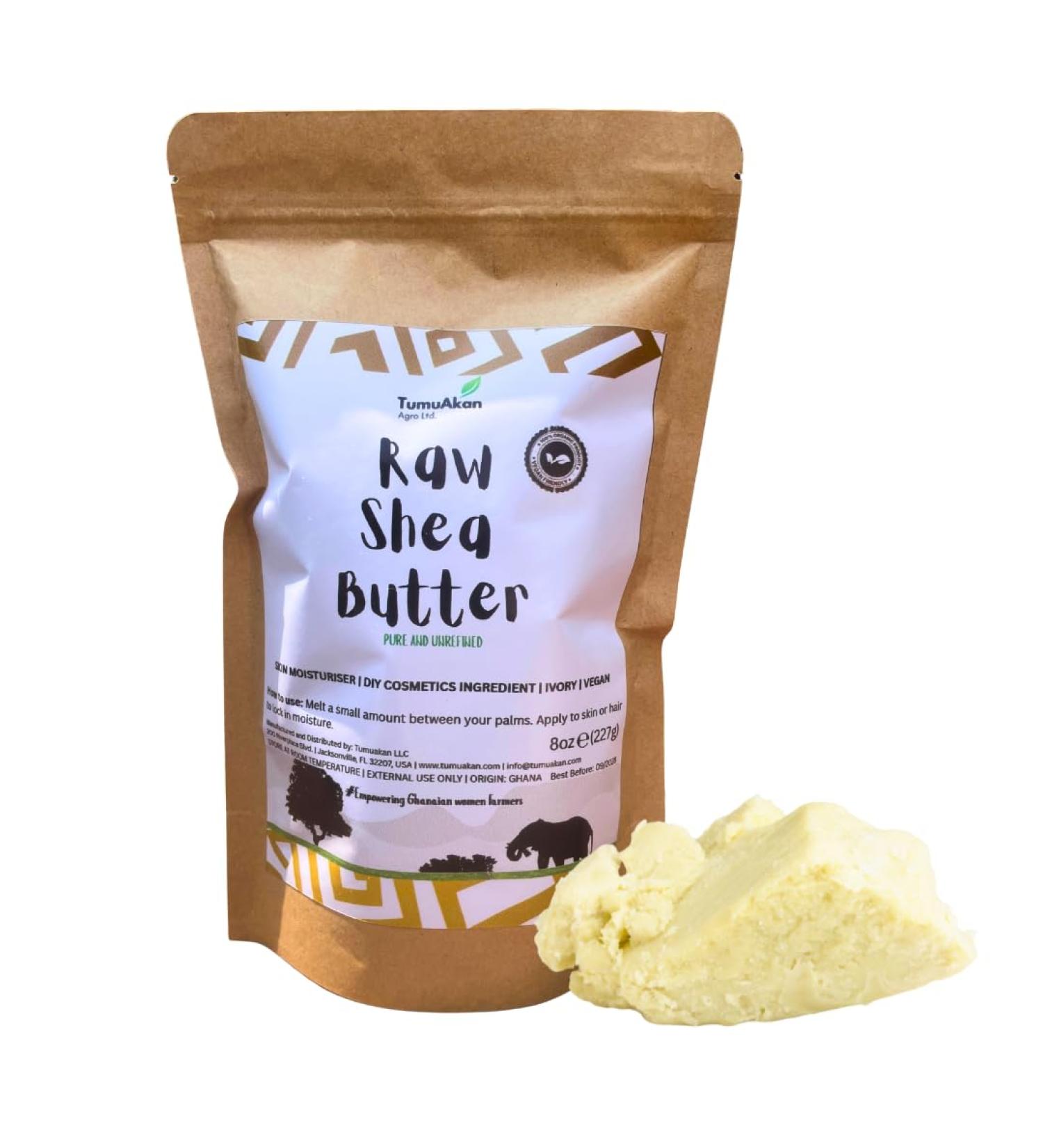 TumuAkan Agro Ltd 100% Pure Unrefined Shea Butter 8oz Resealable Pouch | Raw Organic & Grade A | Deep Moisturizer for Skin Hair & DIY Beauty Uses - Buy Online on GoSupps.com