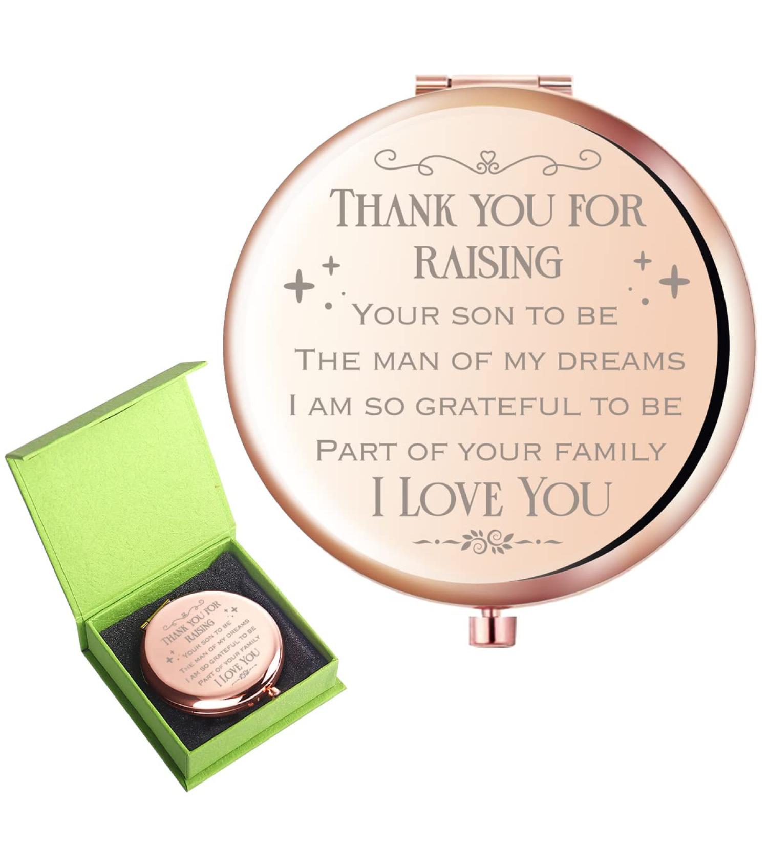 Rose Gold Compact Mirror for Mother of The Groom - Unique Wedding Keepsake Gift - Buy Online on GoSupps.com