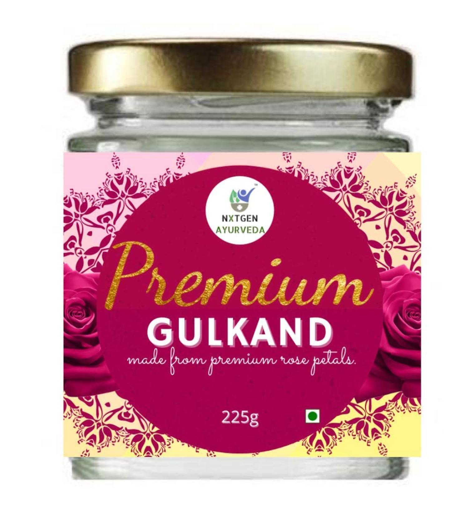 NENA Natural Gulkand | 225 g | with Rock Sugar | Rose Petal Jam | Glass Jar - Buy Online on GoSupps.com