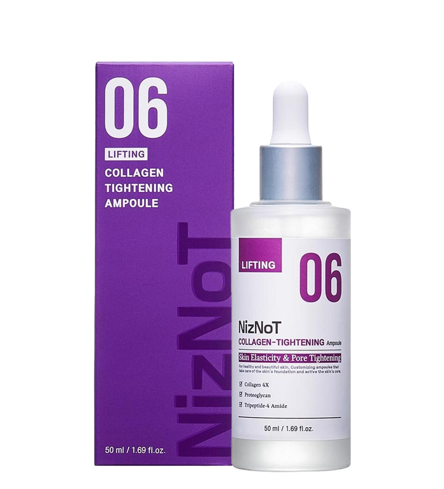 NizNoT 06 Lifting Collagen Tightening Ampoule Anti-Aging Collagen Boosting Skin Firming & Peptide-Infused Serum for Smoother Tighter Skin 1.69oz - Buy Online on GoSupps.com