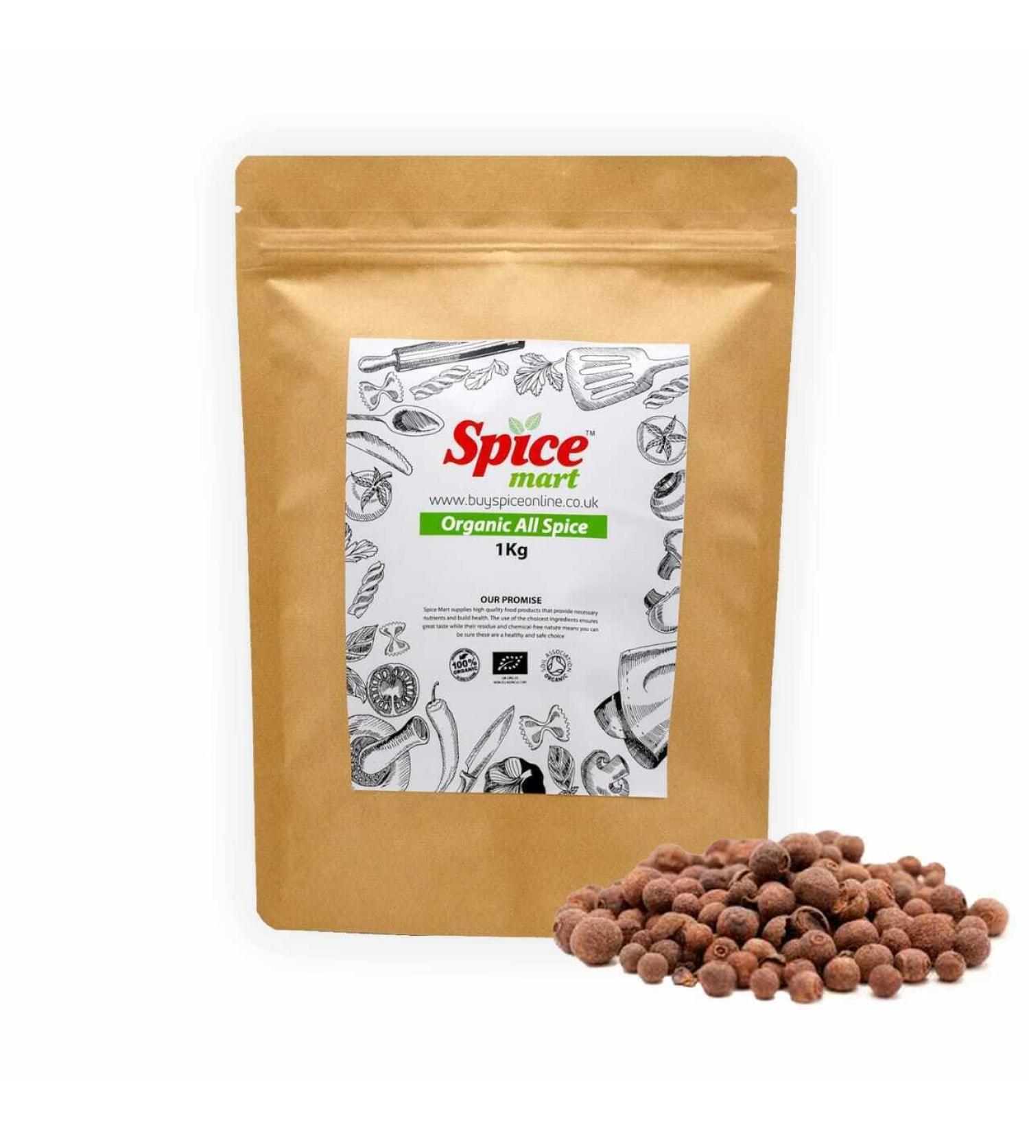 225g | Organic Whole Spices | Ground Spices | Herbs | Seeds | Chilli | Superfoods Soil Association Certified (Organic Allspice Berries) - Buy Online on GoSupps.com