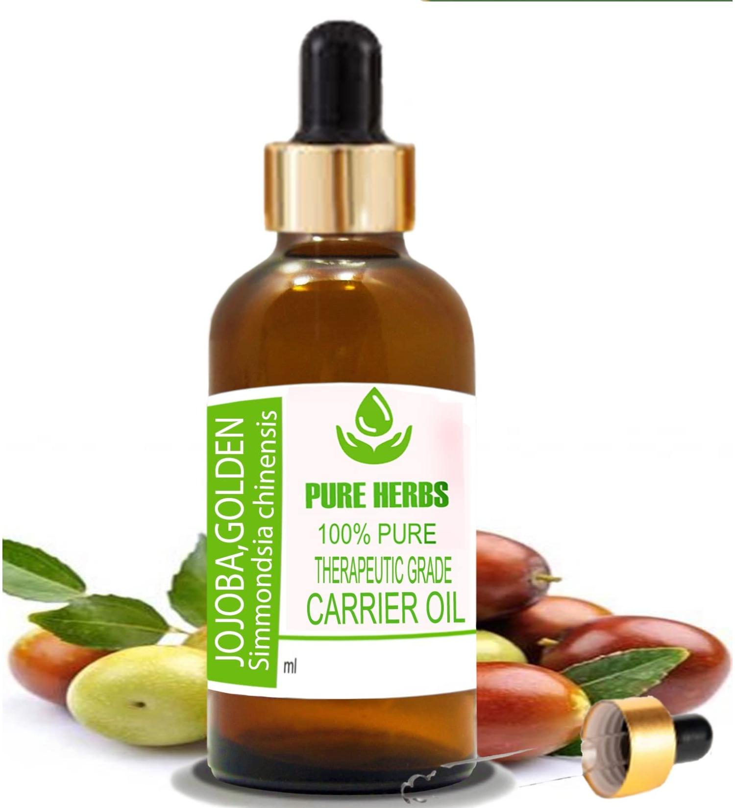 Pure Herbs Jojoba Golden Oil 30 ml | Natural Therapeutic Grade Carrier Oil | International Shipping - Buy Online on GoSupps.com