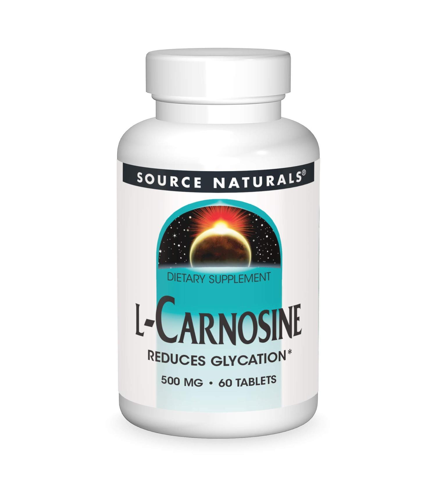 Source Naturals L-Carnosine 500 mg - 60 Tablets for Antioxidant Support - Buy Online on GoSupps.com