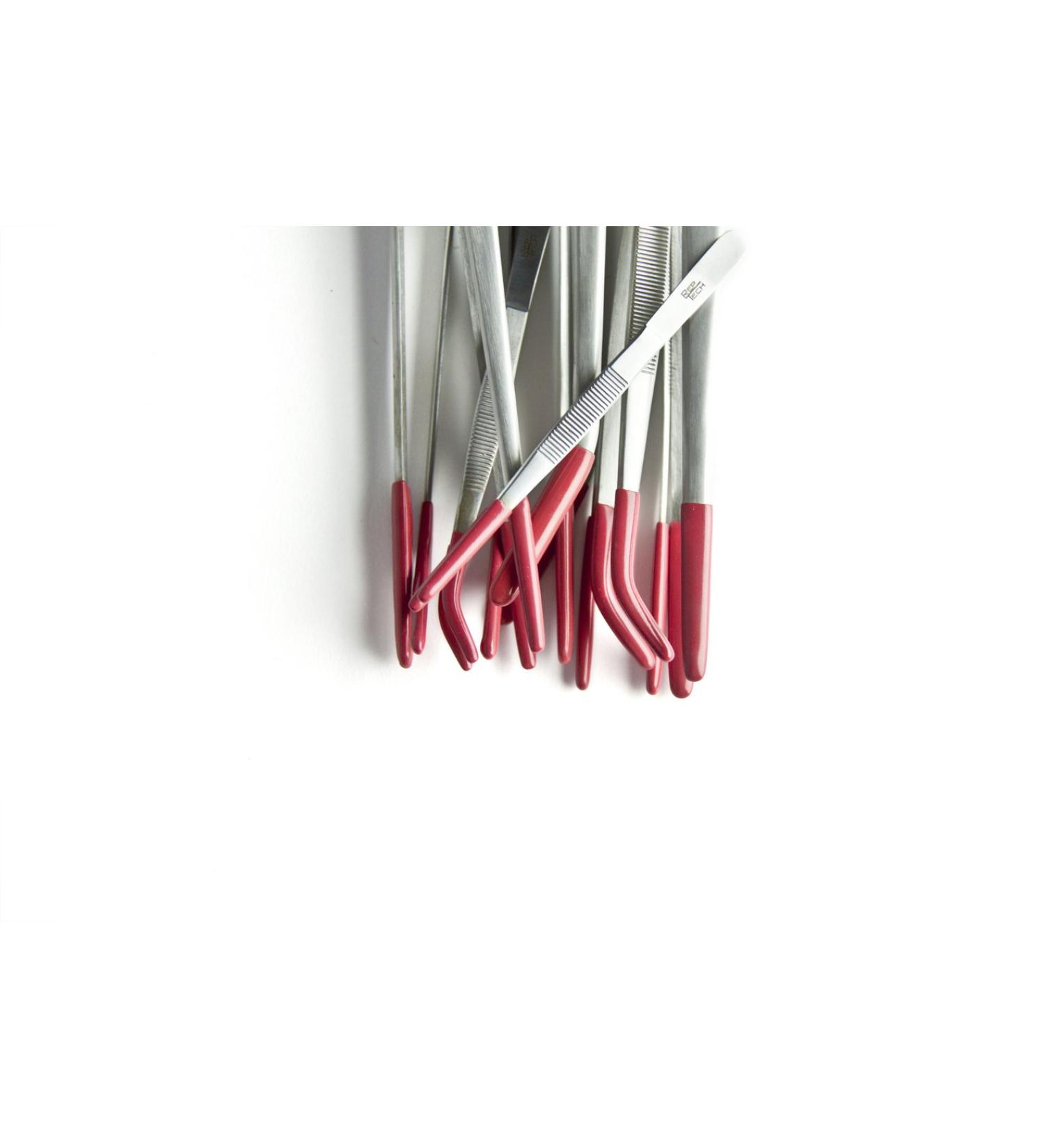 RepTech low cost PVC tipped stainless steel tweezer (Straight 12 cm) Straight 1 Count (Pack of 1)