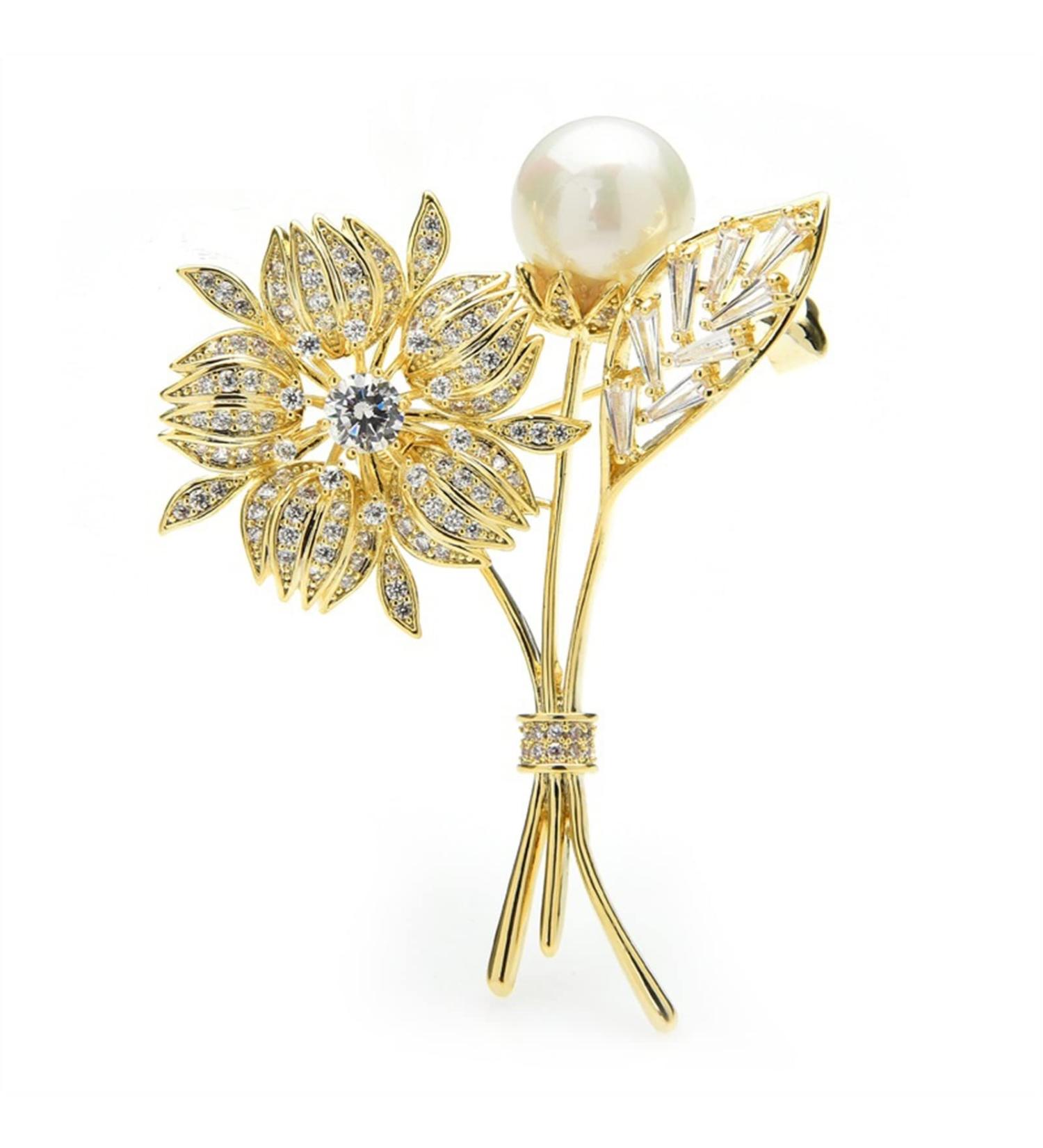 Pin Jewelry Gifts for Women Ladies Fashion Accessories Ladies Elegant Crystal Spring Flower Brooch Wedding Party Brooch Flower Shaped Brooch Brooches & Pins - Buy Online on GoSupps.com