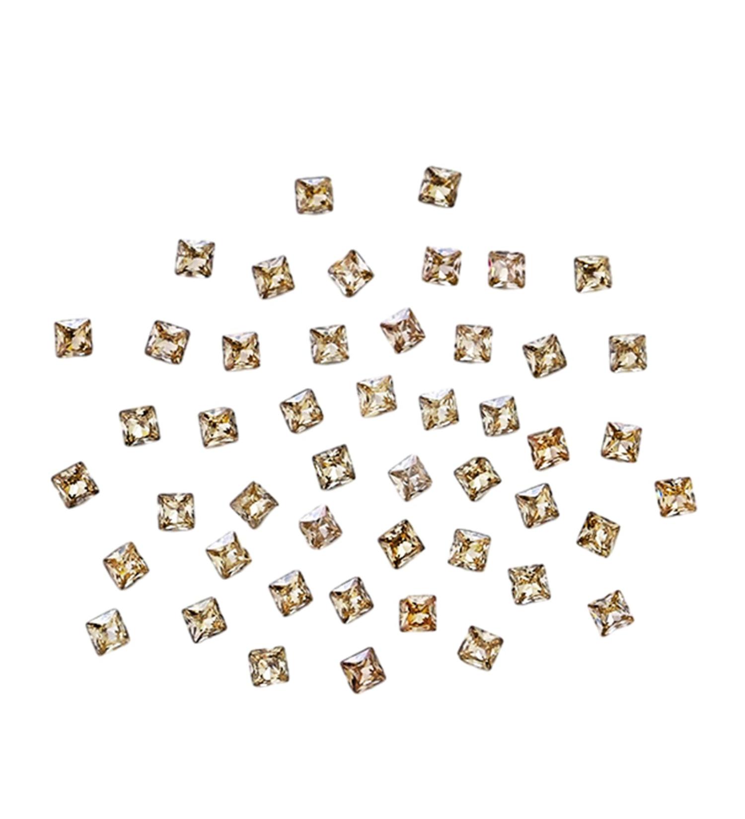 Unique Square Pointed Bottom Rhinestones For Nail Decoration Eye Catching Nail Accessories Square Pointed Bottom Rhinestones champagne Small - Buy Online on GoSupps.com