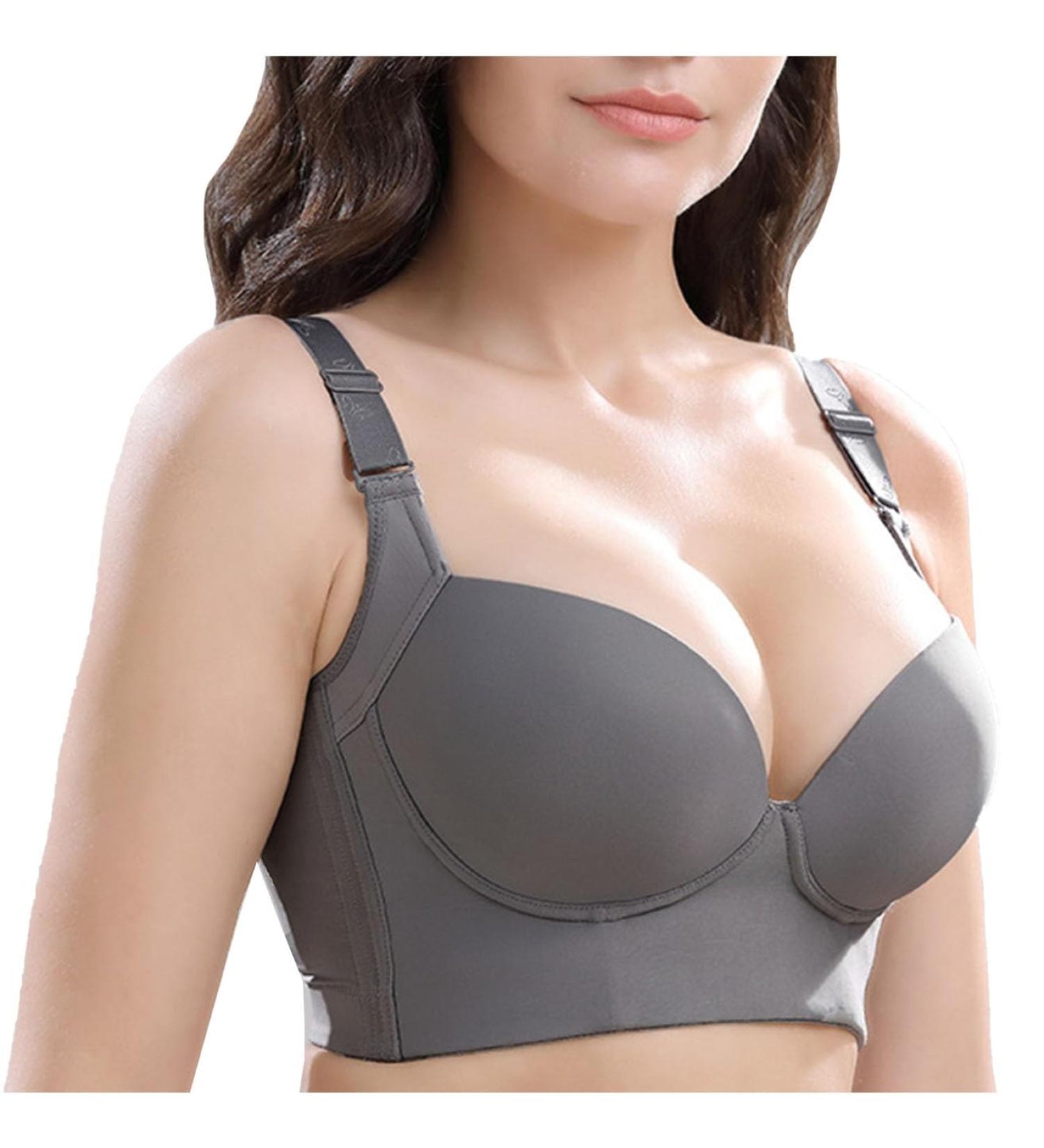 Yhybn Plus Size Seamless Minimizer Bra for Women | Full Coverage Wireless Shaper BH in Gray - Size 40/90CDE - Soft Support for Everyday & Sports - Buy Online on GoSupps.com