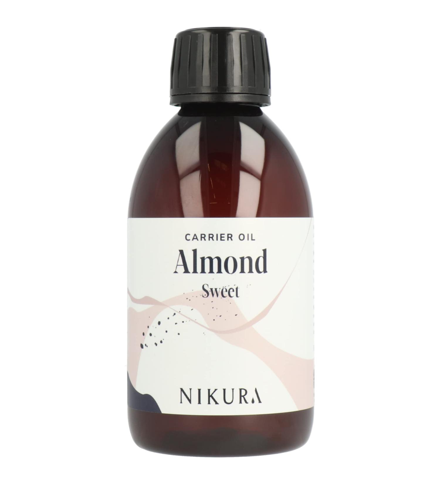 Nikura Sweet Almond Oil 250ml - Natural Vegan & UK | Skin Hair Growth Face Body Scalp Nails Therapy | BPA Free | Essential Oils | Pack of 1 - Buy Online on GoSupps.com