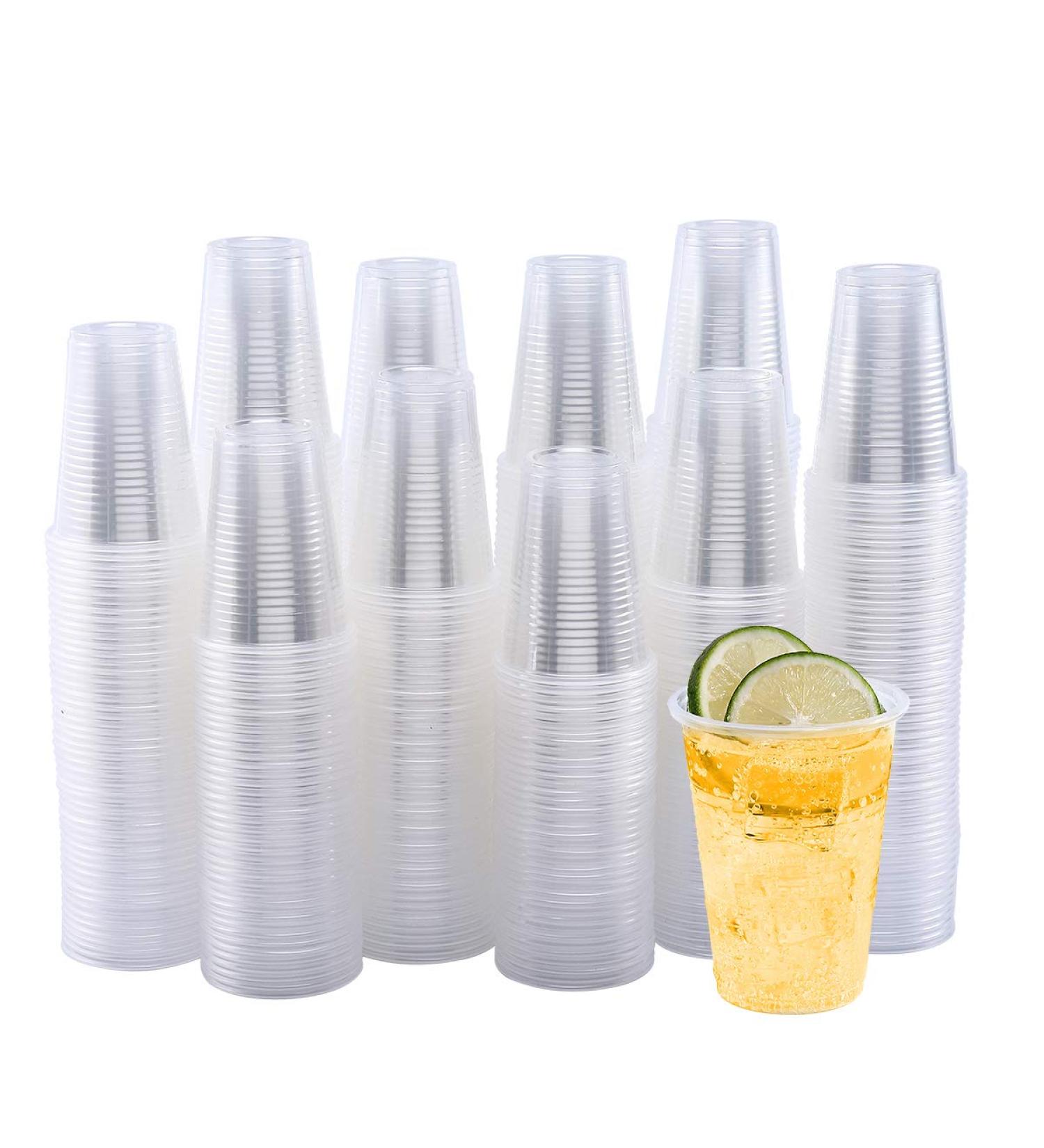 Turbo Bee 500Pack 9 OZ Clear Plastic Cups Cold Party Drinking Cups Transparent Plastic Cups Bulk Disposable Cups for Wedding Thanksgiving Christmas Party 500pack-9oz - Buy Online on GoSupps.com