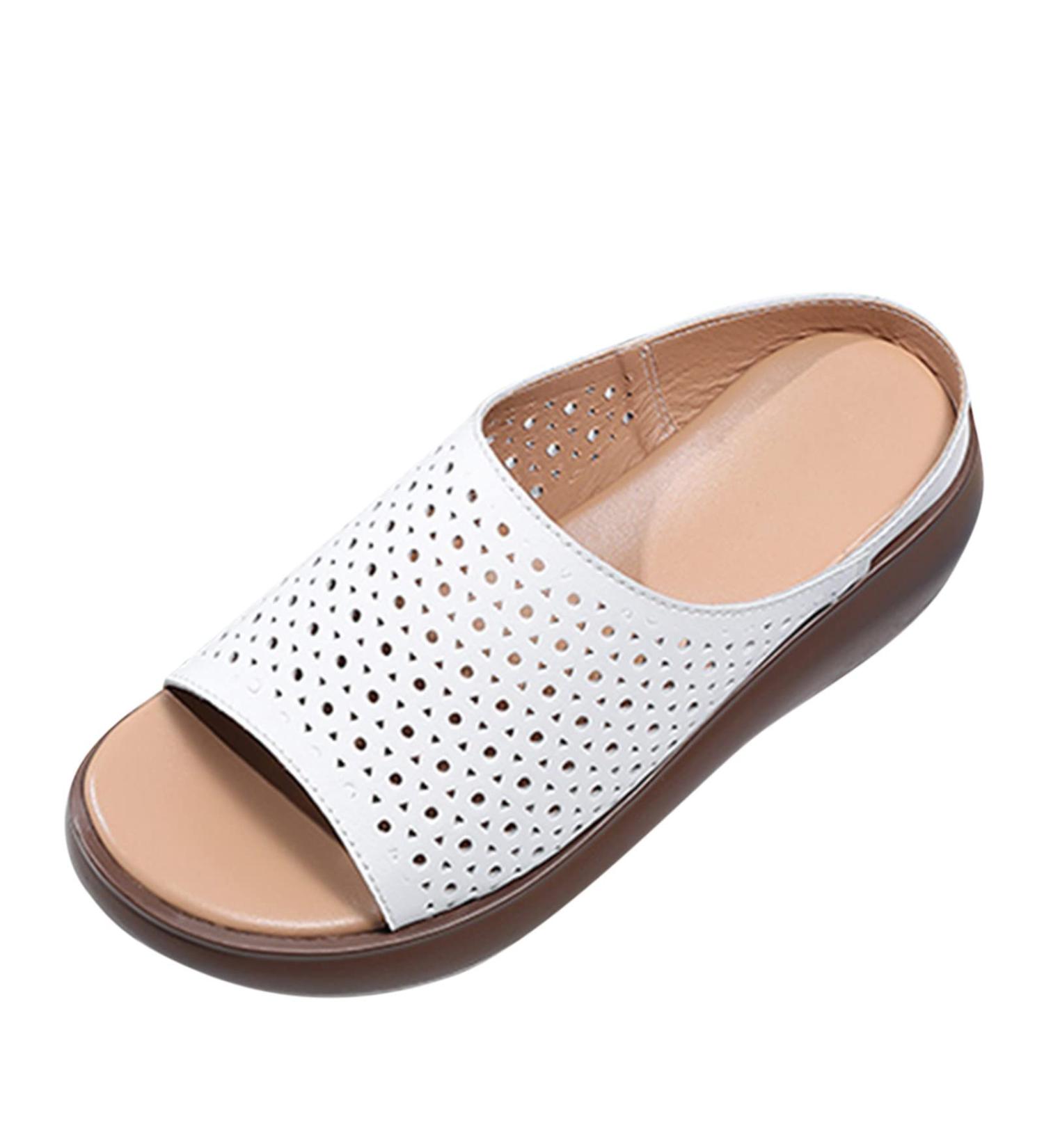 HSYHKDSY White Wedge Heel Plateaus Sandals for Women - Elegant Summer Shoes Glittering & Comfortable Vacation Footwear S51122 - Buy Online on GoSupps.com