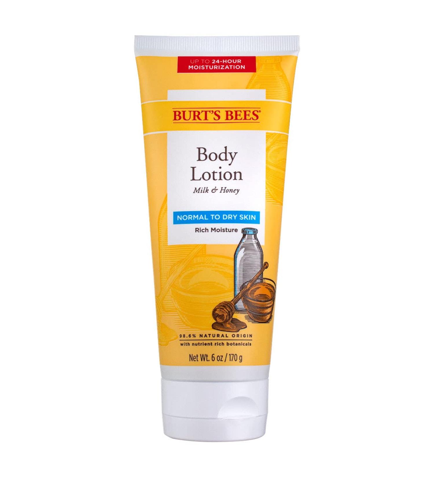 Burt's Bees Milk & Honey Body Lotion 6 oz - Naturally Nourishing Moisturizer - Buy Online on GoSupps.com