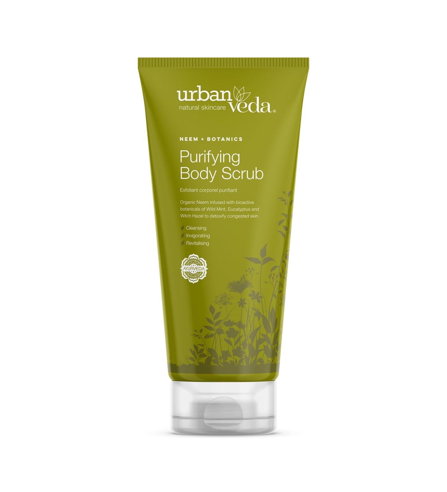 Urban Veda Purifying Body Scrub | Salicylic Acid and Witch Hazel | Natural Pore Cleaner for Back Acne & Body Acne Treatment | Active Neem & Tea Tree Oil for Skin | For Oily & Congested Skin | 200 ML - Buy Online on GoSupps.com