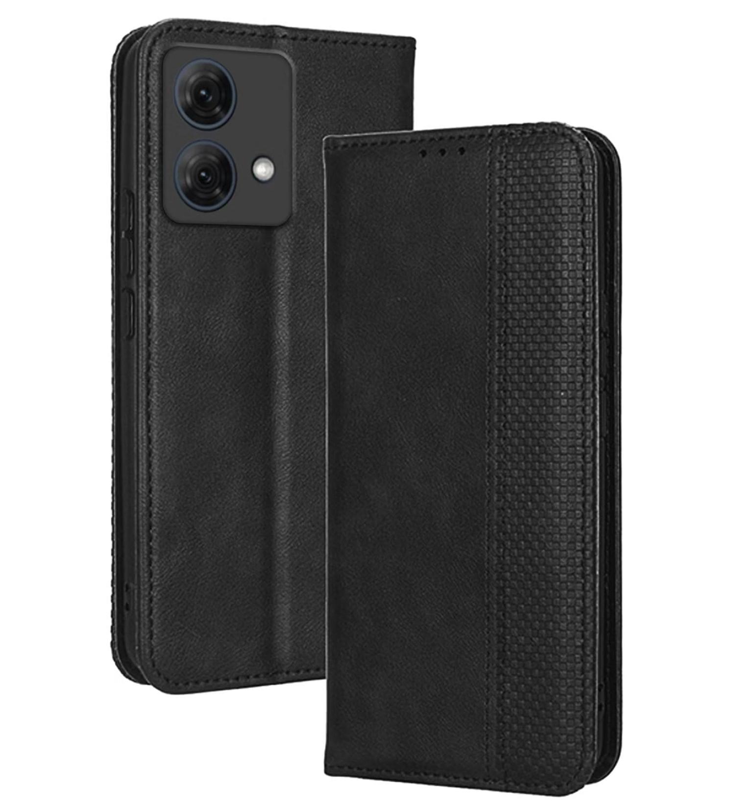 RankOne Flip Leather Case Cover for Motorola Moto G84 - Black 6.5 Inches | Premium Protection & Style - Buy Online on GoSupps.com