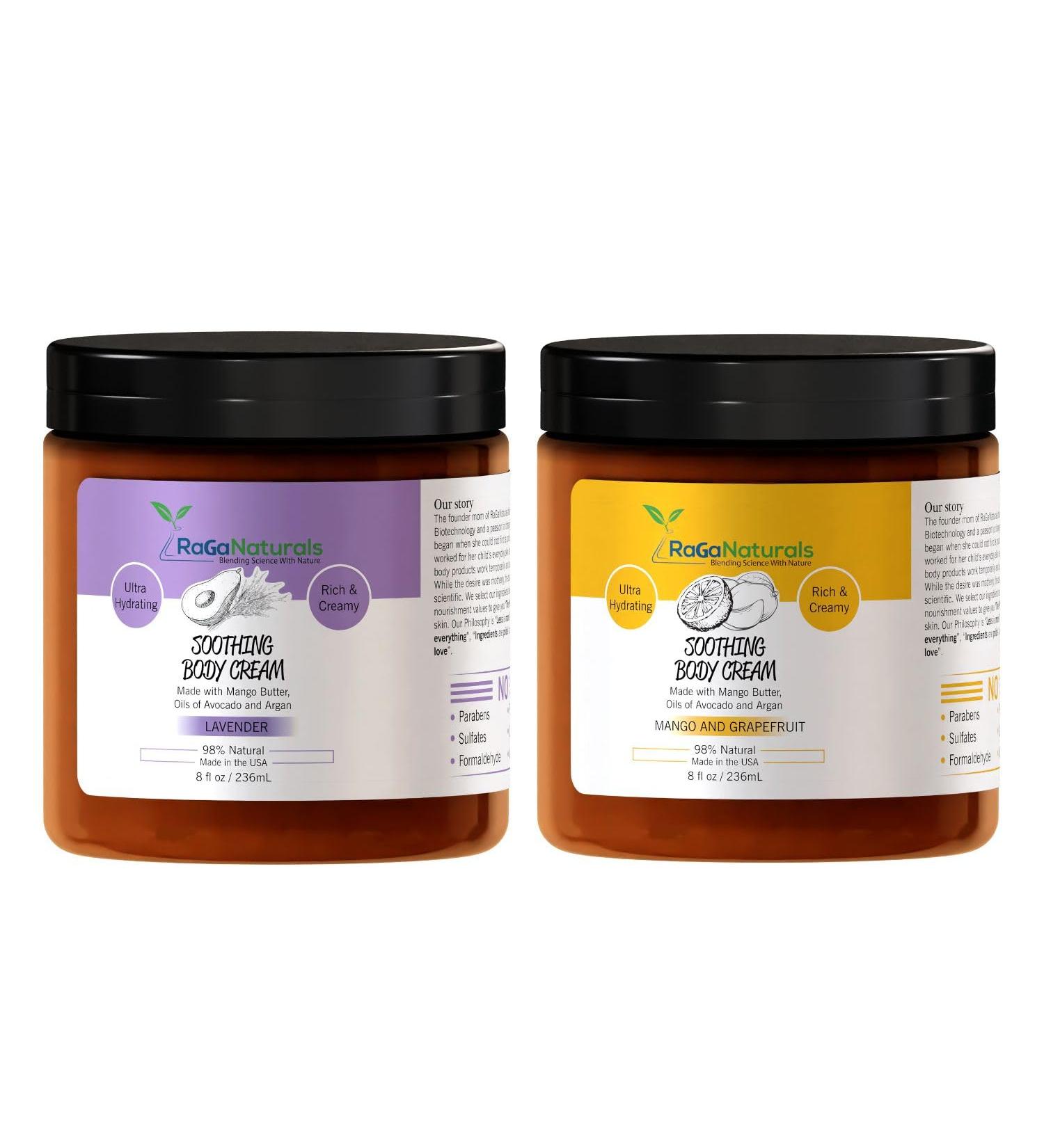 Lavender and Tropical Bliss Face and Body Cream Plant Based and Vegan Ultra Rich Body Cream for Women Men and Kids - 8fl oz - Buy Online on GoSupps.com